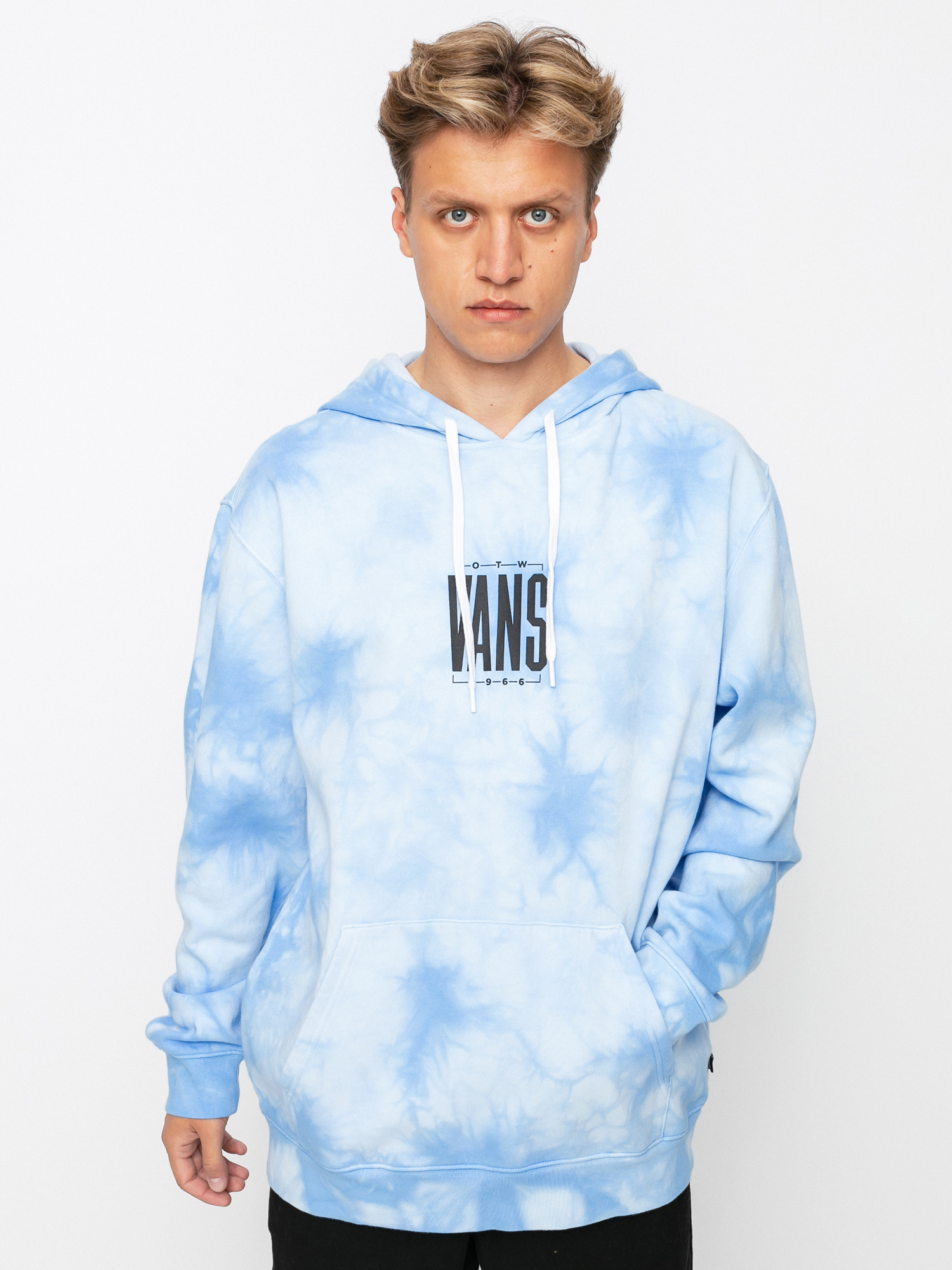 Mikina s kapucňou Vans Tall Type Tie Dye HD (nautical blue/tie dye)