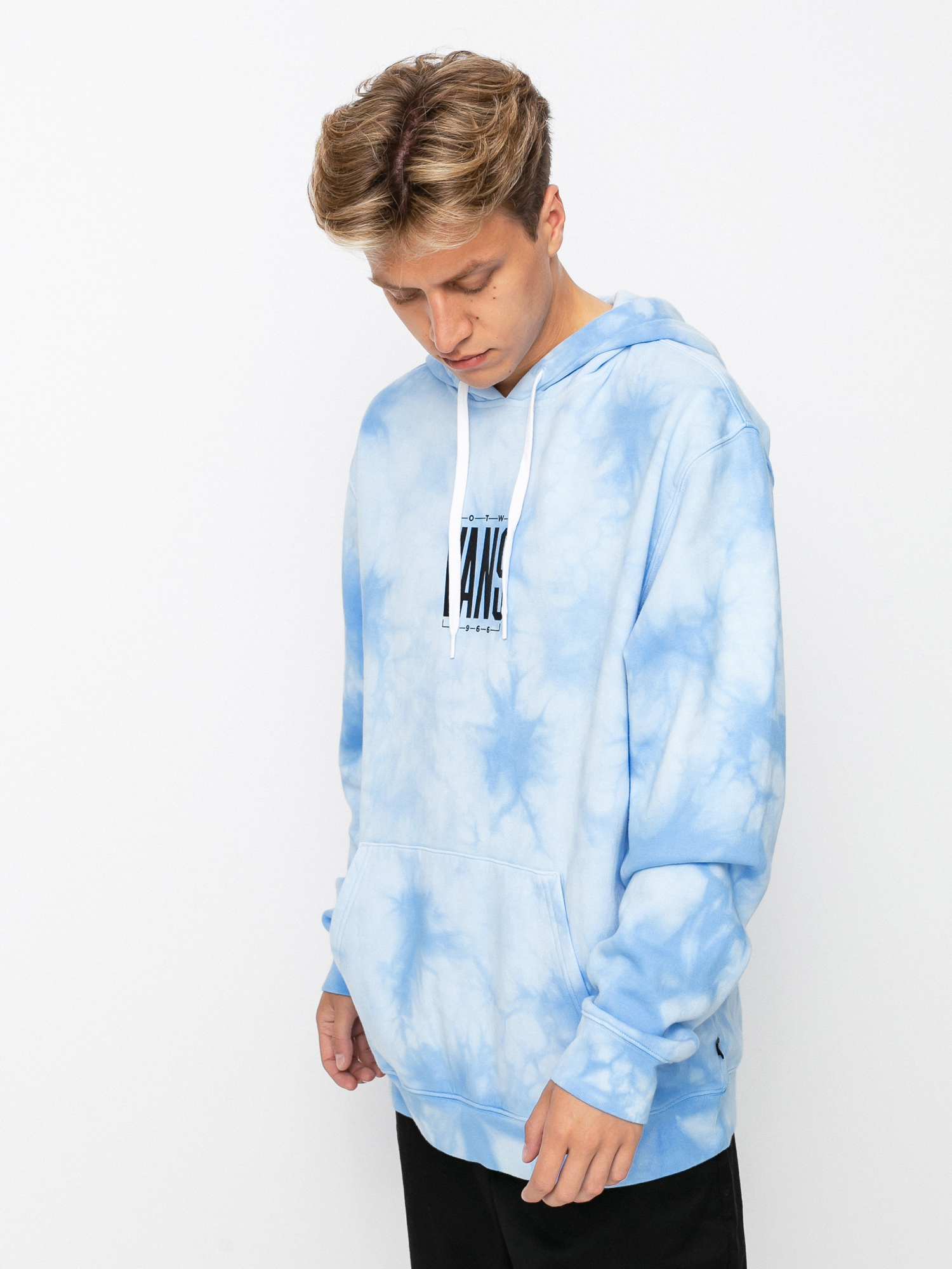 Mikina s kapucňou Vans Tall Type Tie Dye HD (nautical blue/tie dye)