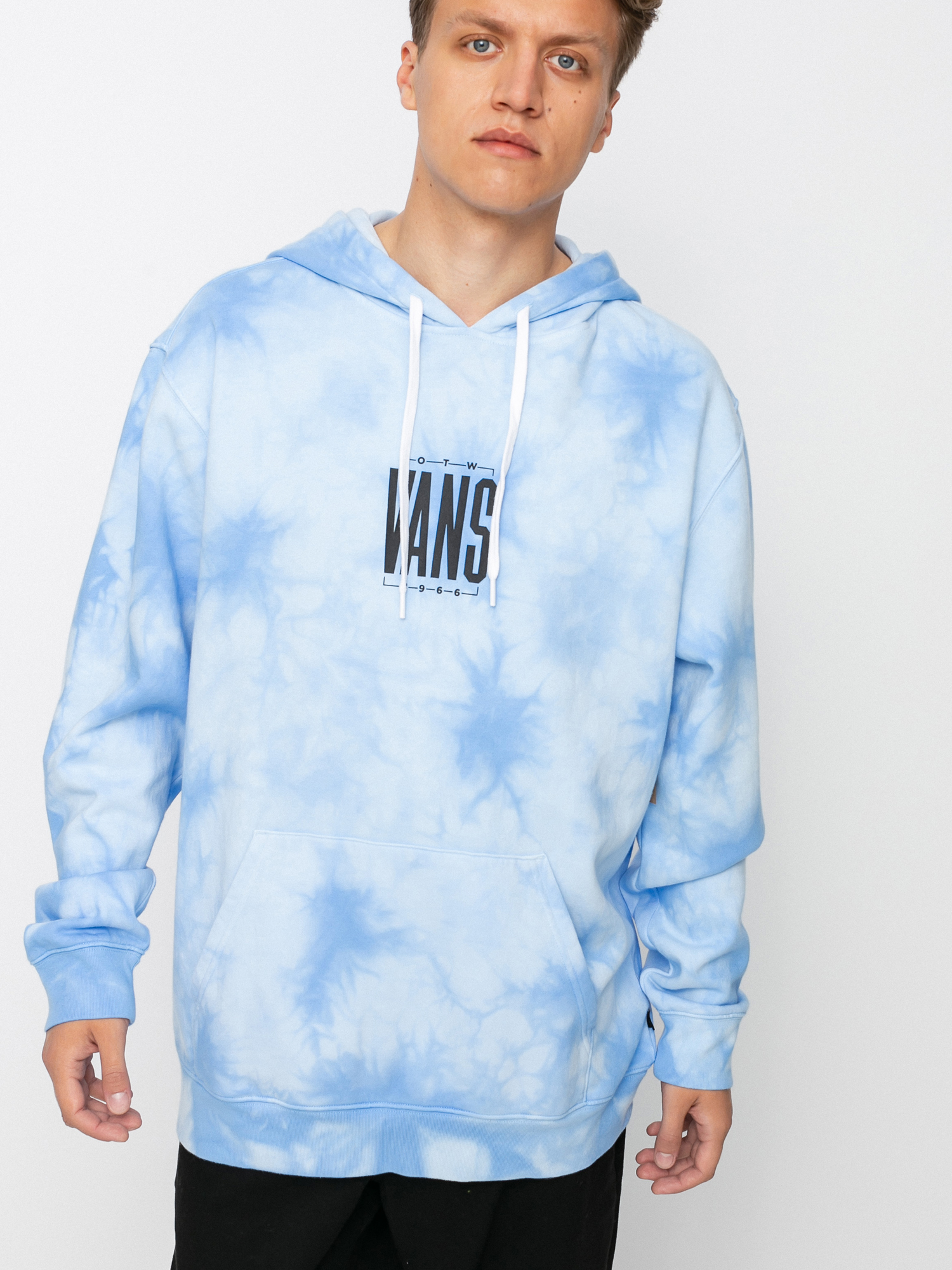 Mikina s kapucňou Vans Tall Type Tie Dye HD (nautical blue/tie dye)