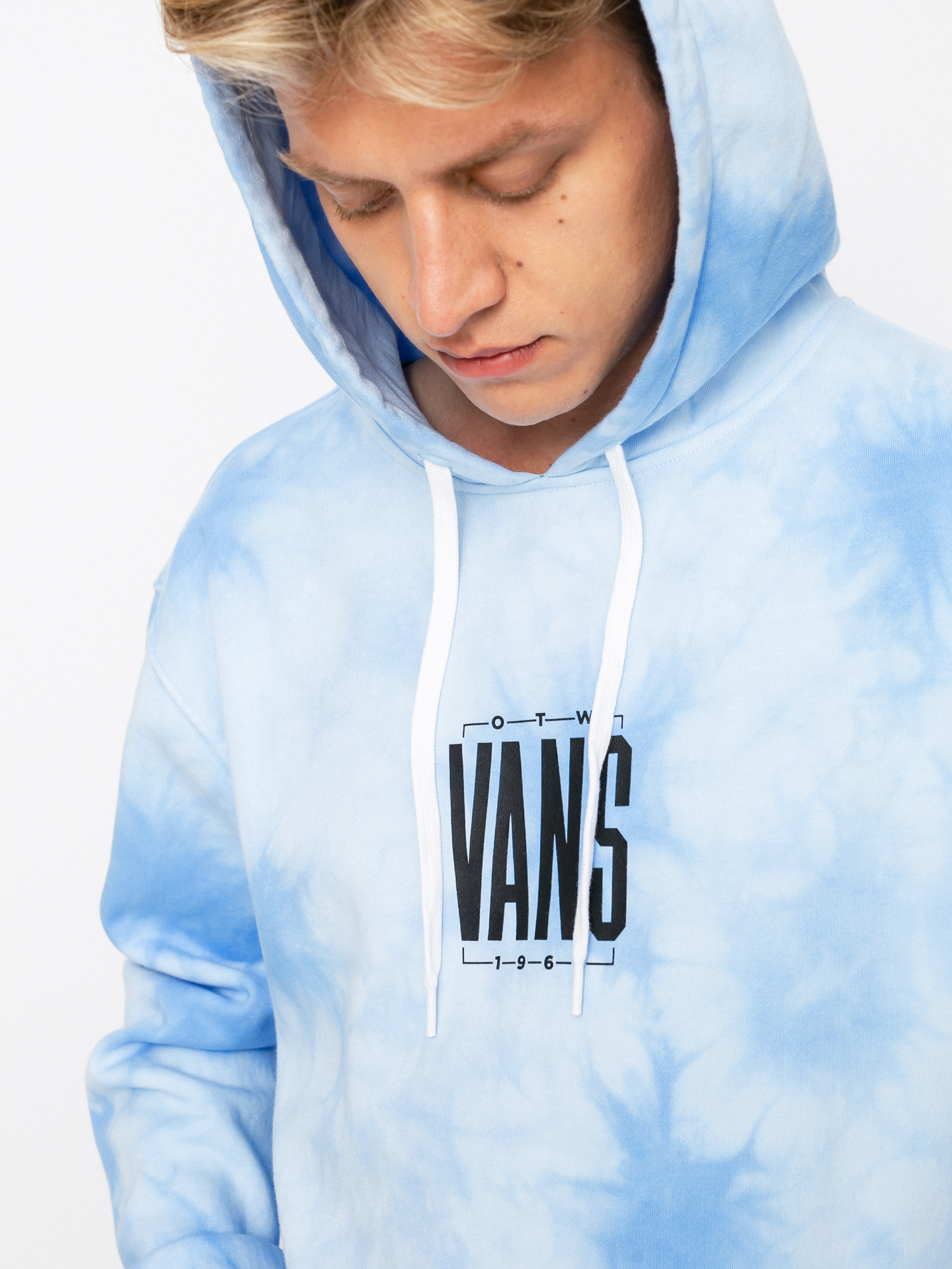 Mikina s kapucňou Vans Tall Type Tie Dye HD (nautical blue/tie dye)
