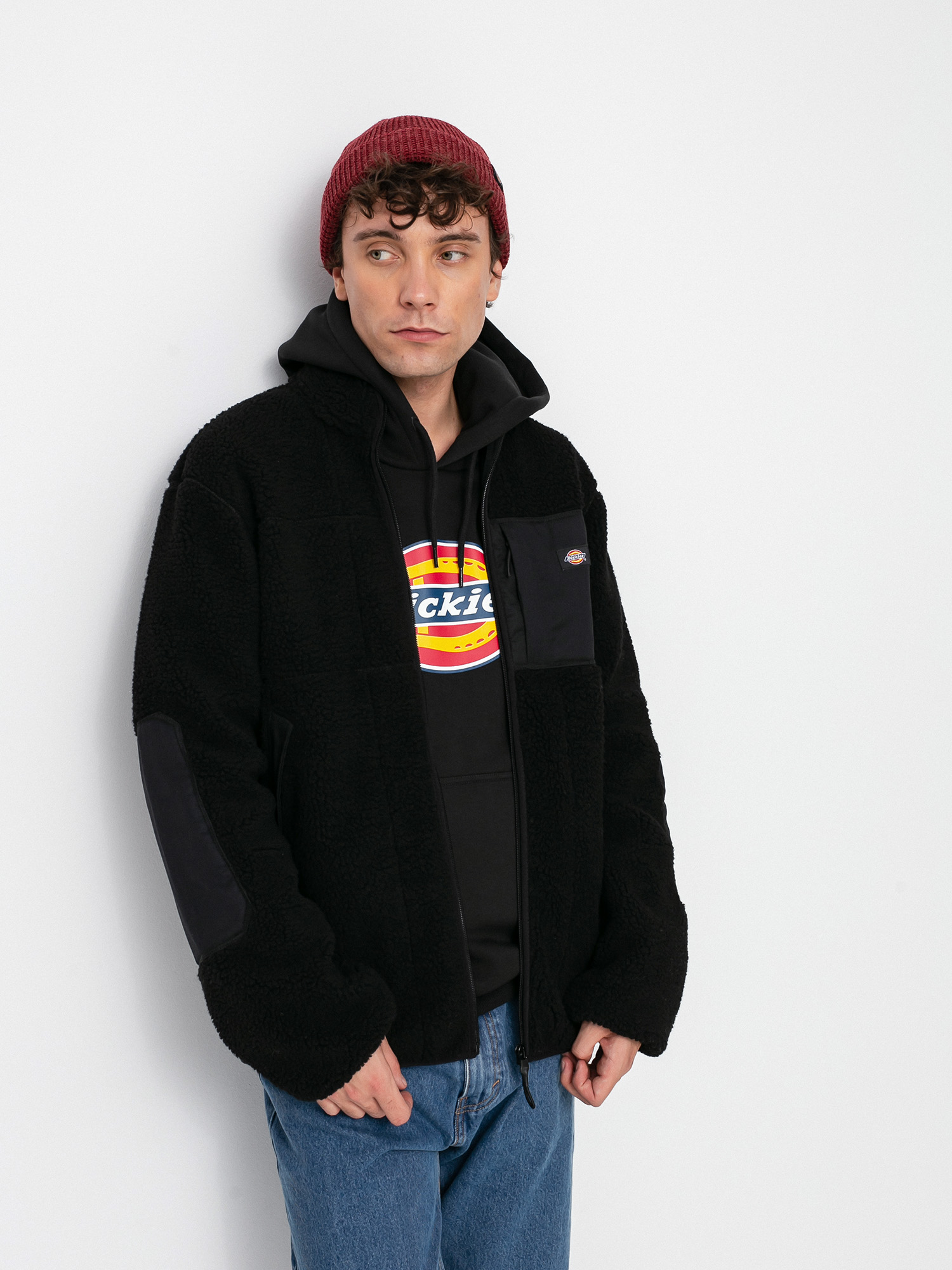 Pánsky Flísová mikina Dickies Red Chute Sherpa (black)