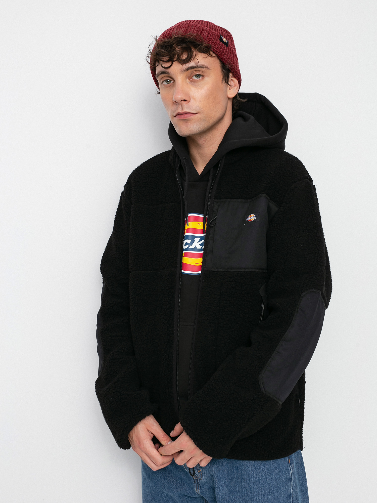 Pánsky Flísová mikina Dickies Red Chute Sherpa (black)