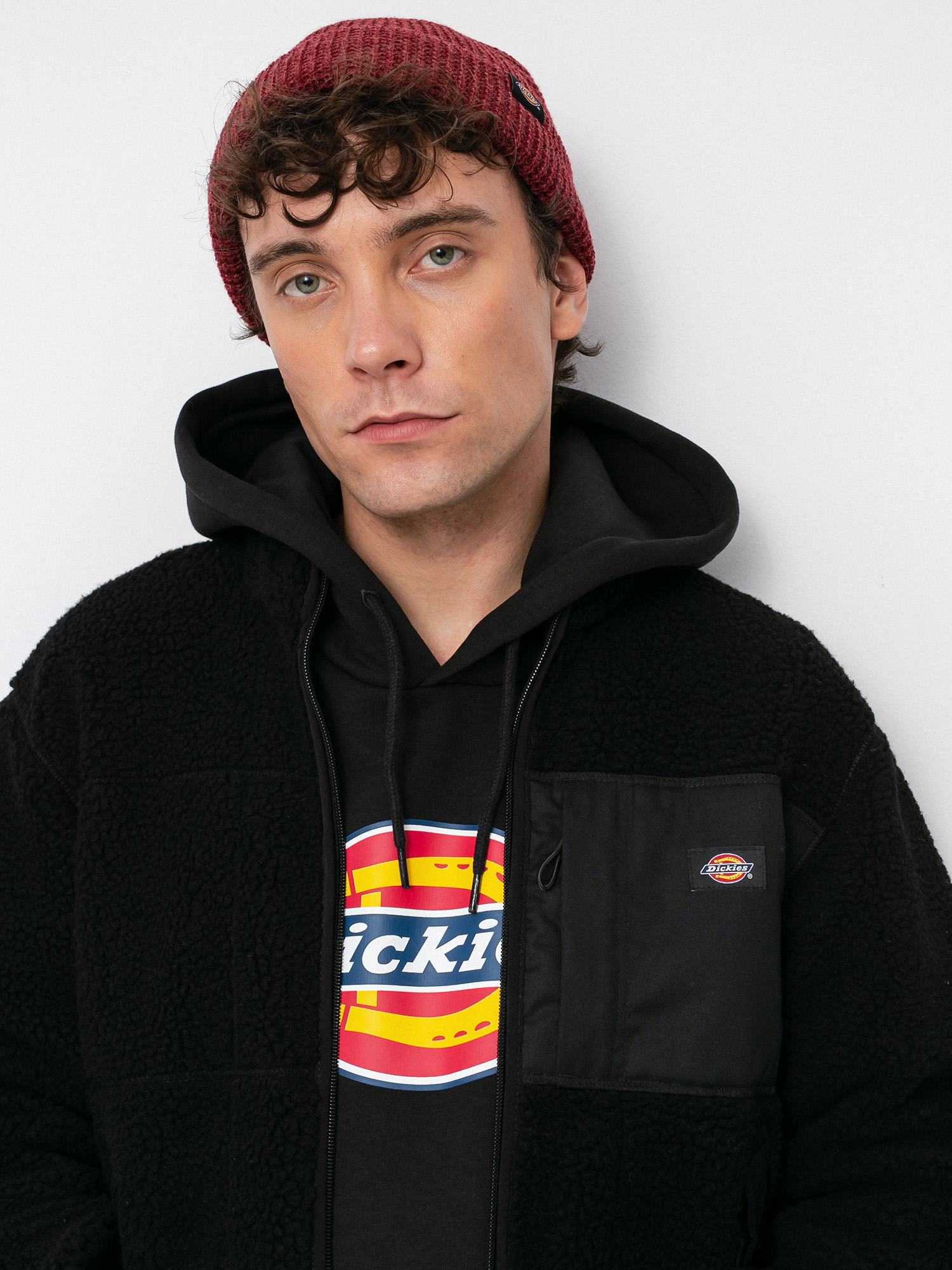 Pánsky Flísová mikina Dickies Red Chute Sherpa (black)