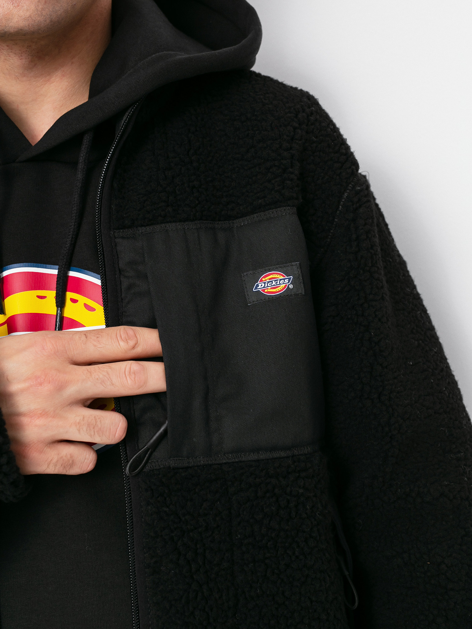 Pánsky Flísová mikina Dickies Red Chute Sherpa (black)