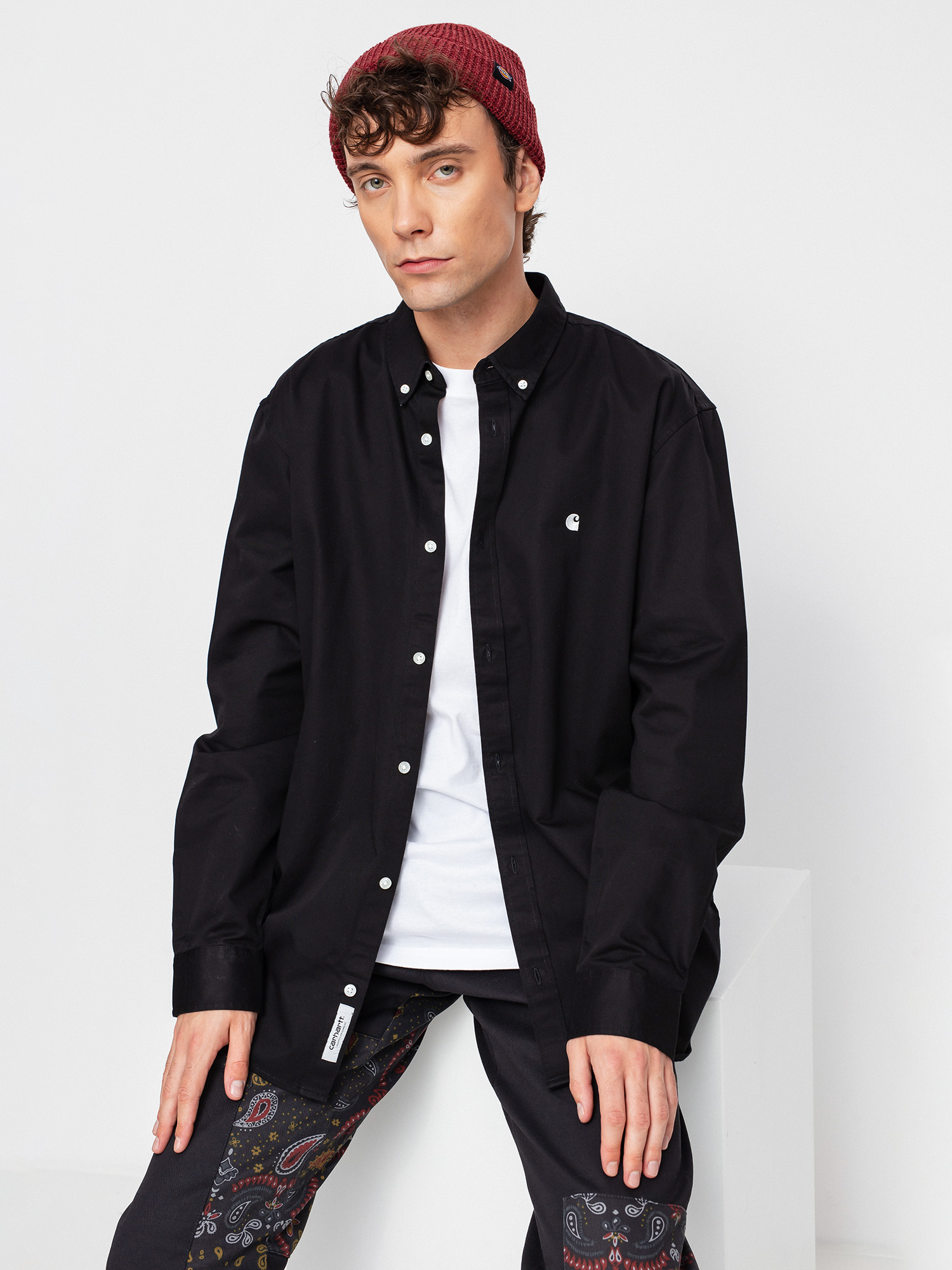 Košeľa Carhartt WIP Madison (black/wax)