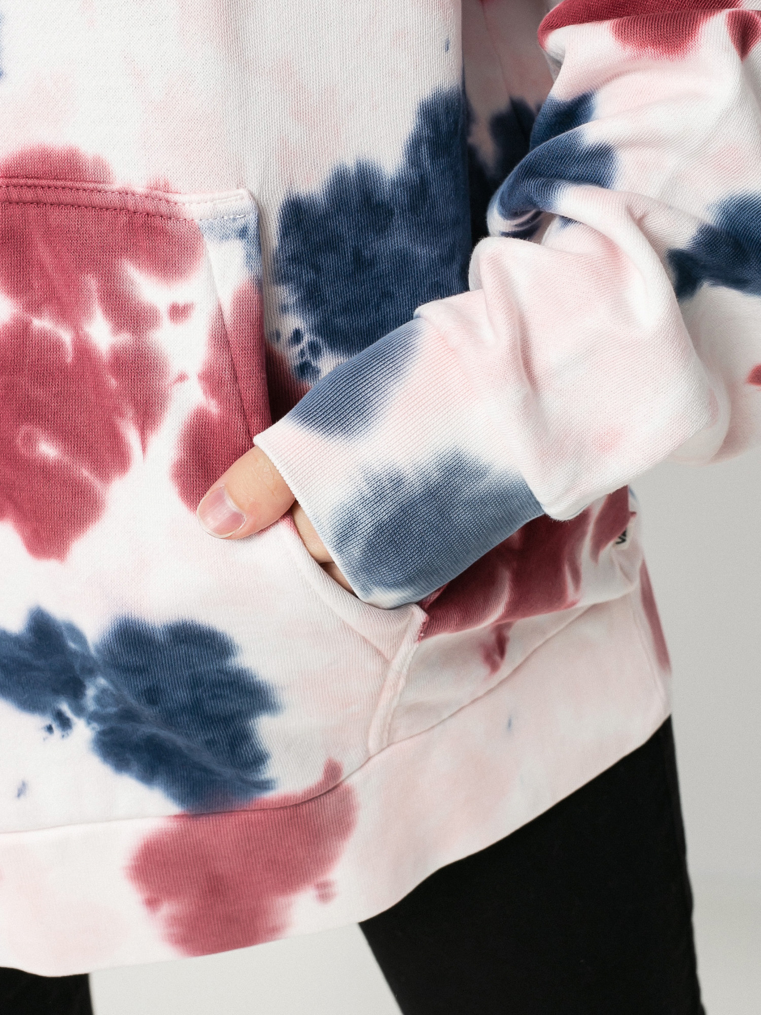 Mikina s kapucňou Vans Mascy Grunge Wash HD Wmn (pomegranate)