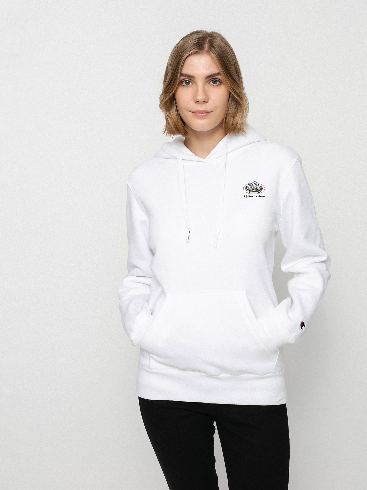 Mikina s kapucňou Champion Sweatshirt HD 114694 Wmn (wht)