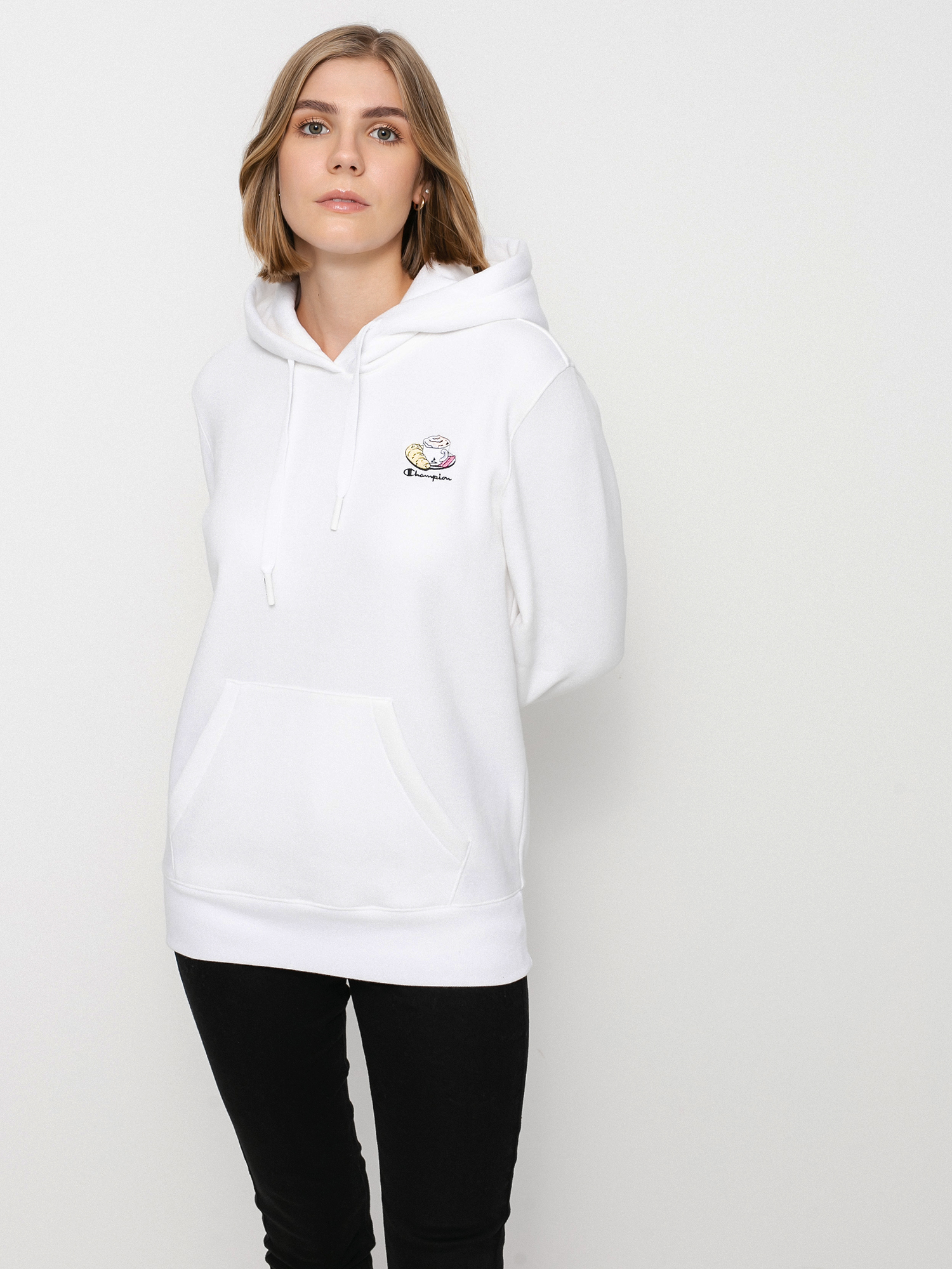 Mikina s kapucňou Champion Sweatshirt HD 114694 Wmn (wht)