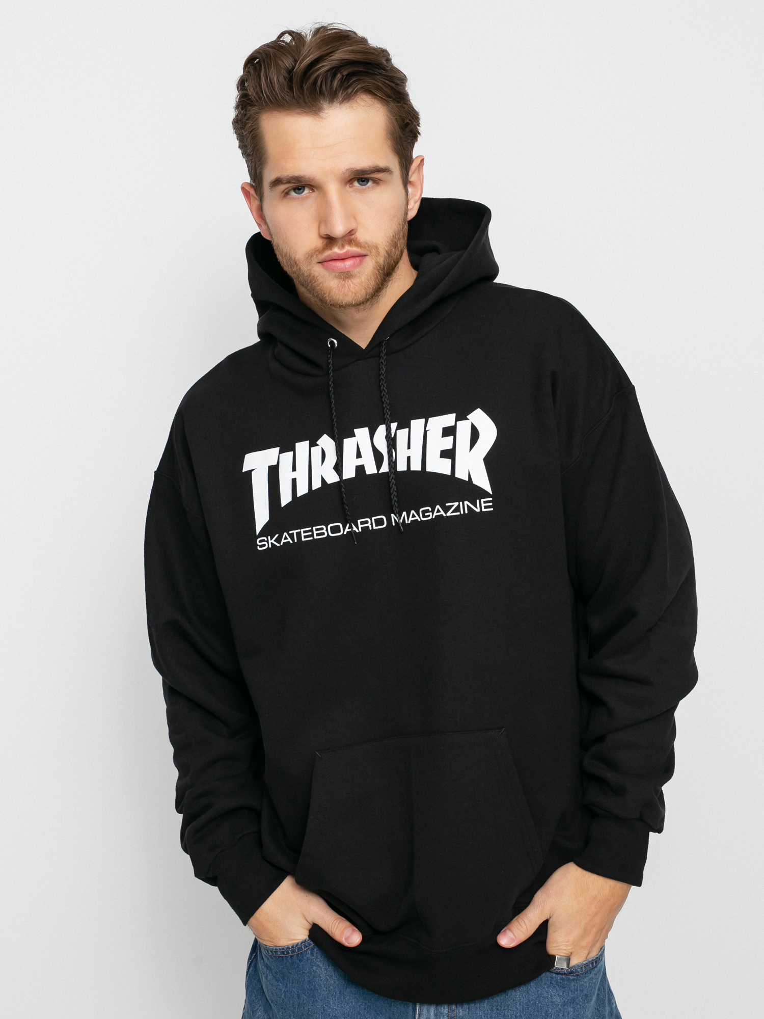 Mikina s kapucňou Thrasher Skate Mag HD (black)