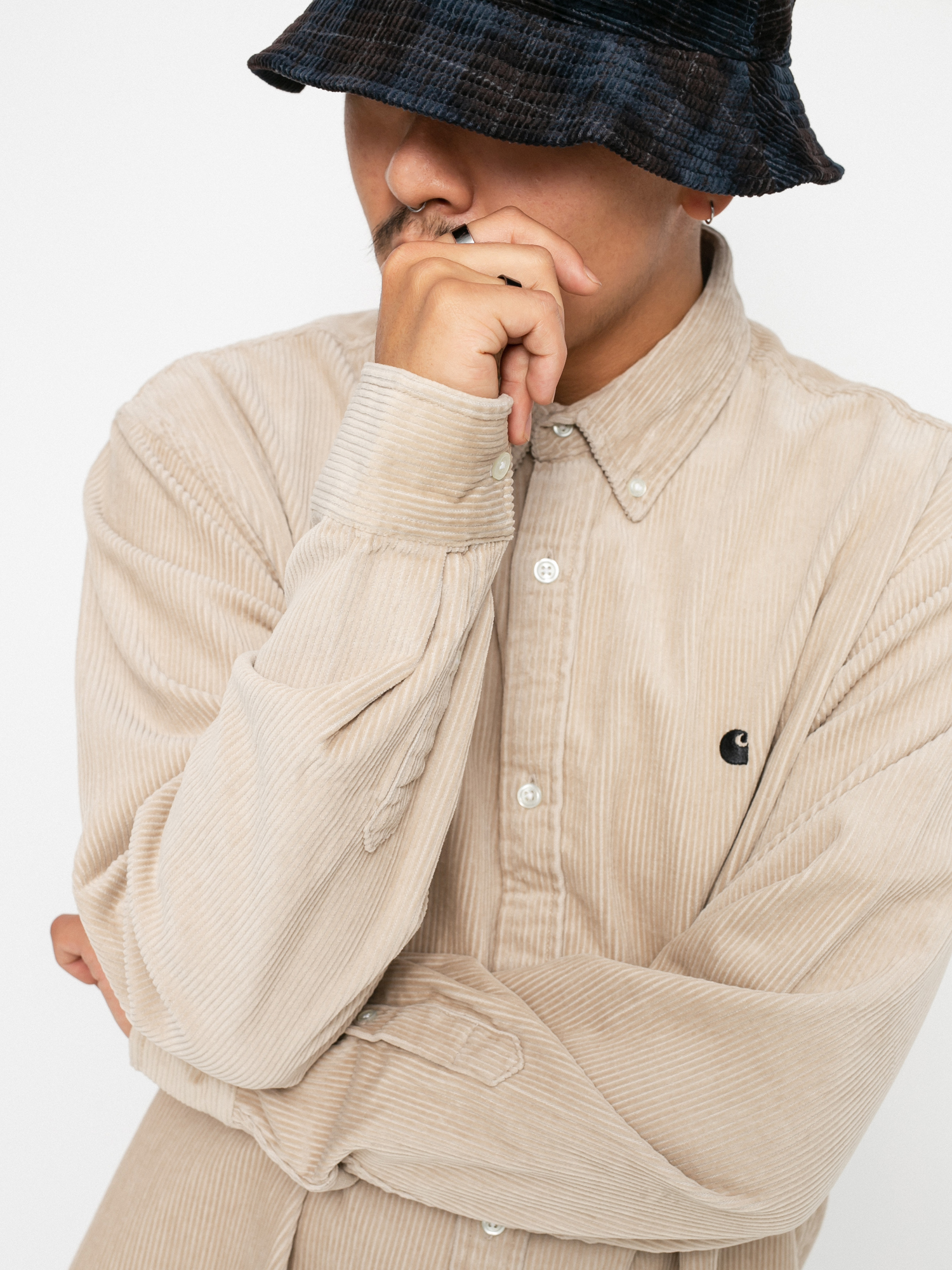 Košeľa Carhartt WIP Madison Cord (wall/black)