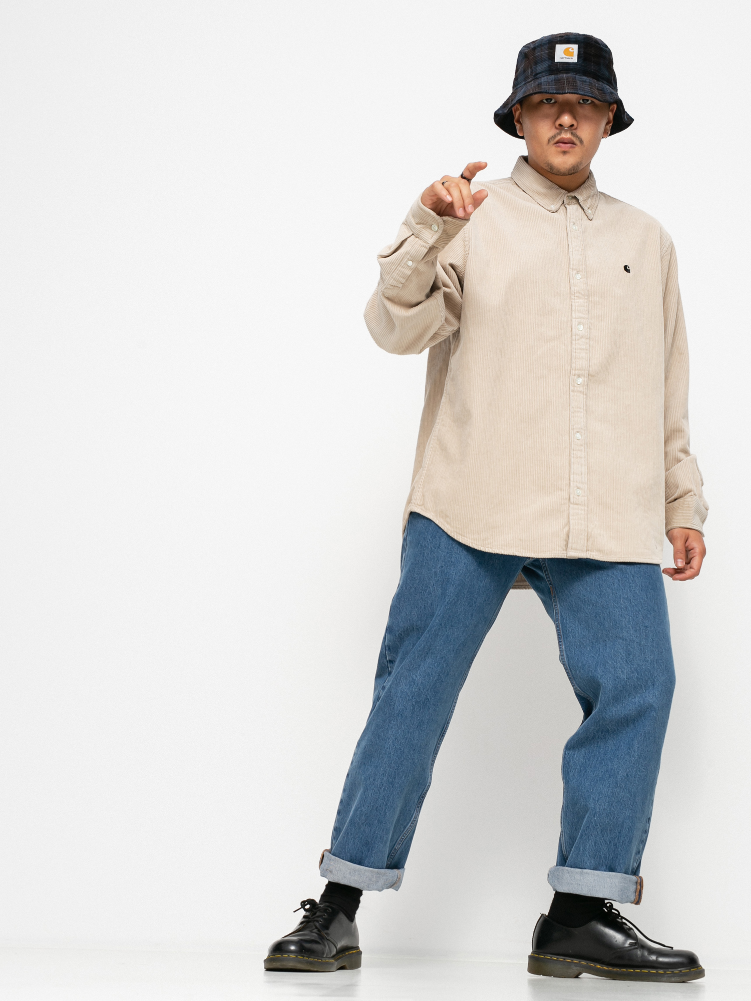 Košeľa Carhartt WIP Madison Cord (wall/black)