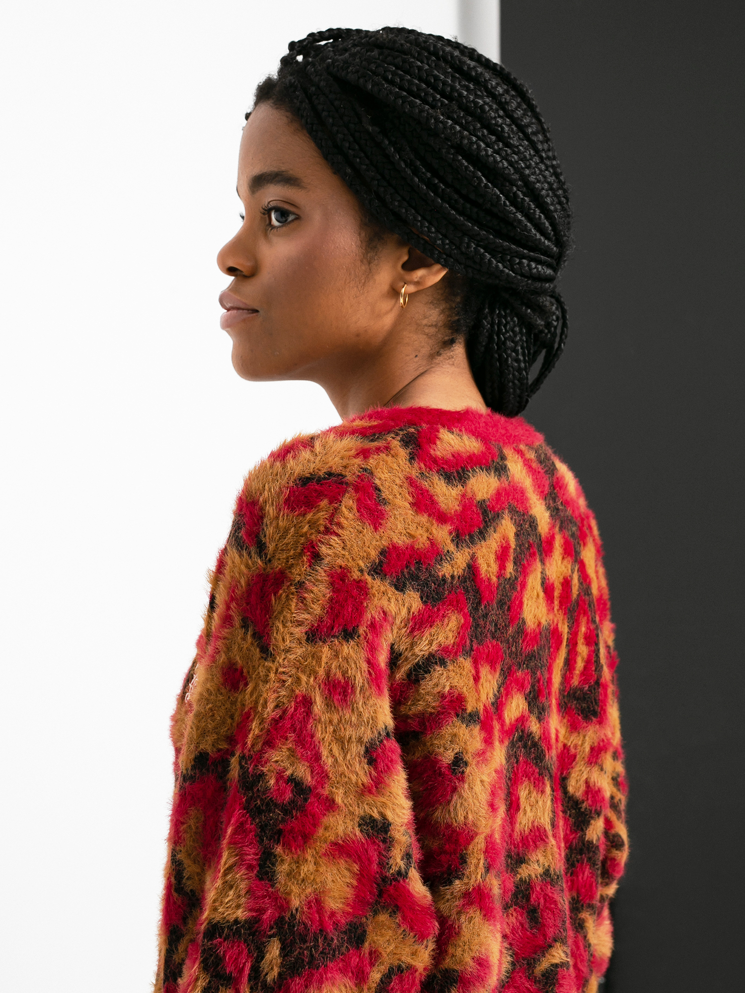 Sveter HUF Leopard Knit Duster Wmn (bloodstone)