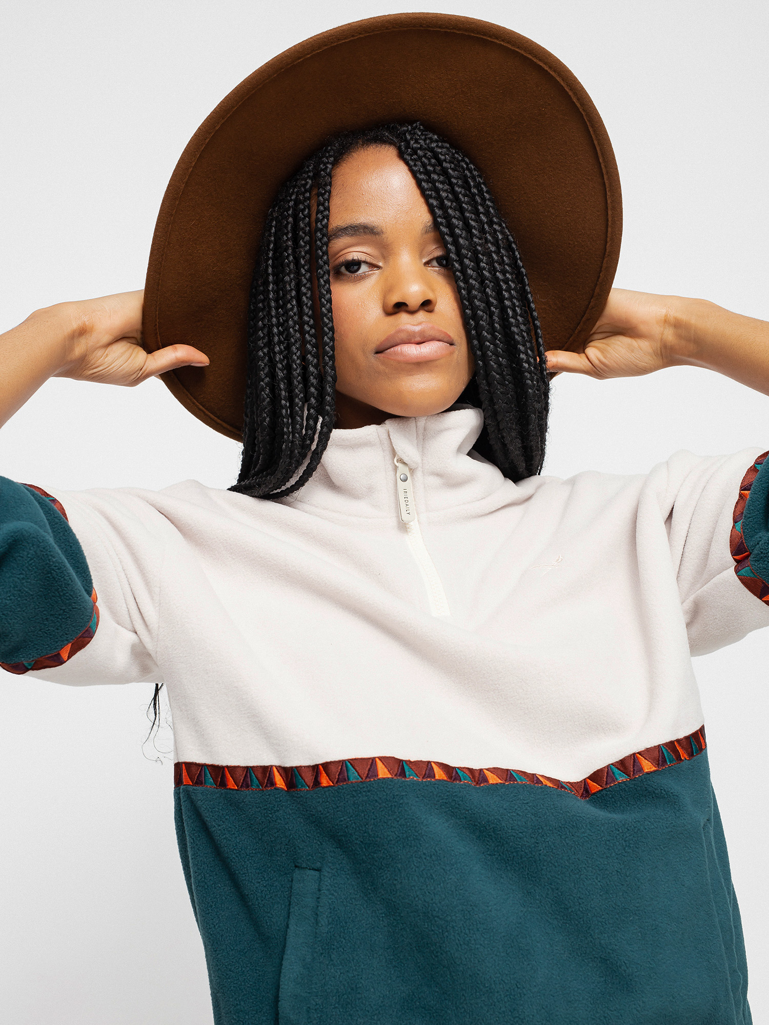 Dámsky Flísová mikina Iriedaily Holina Fleece Troyer (dark teal)