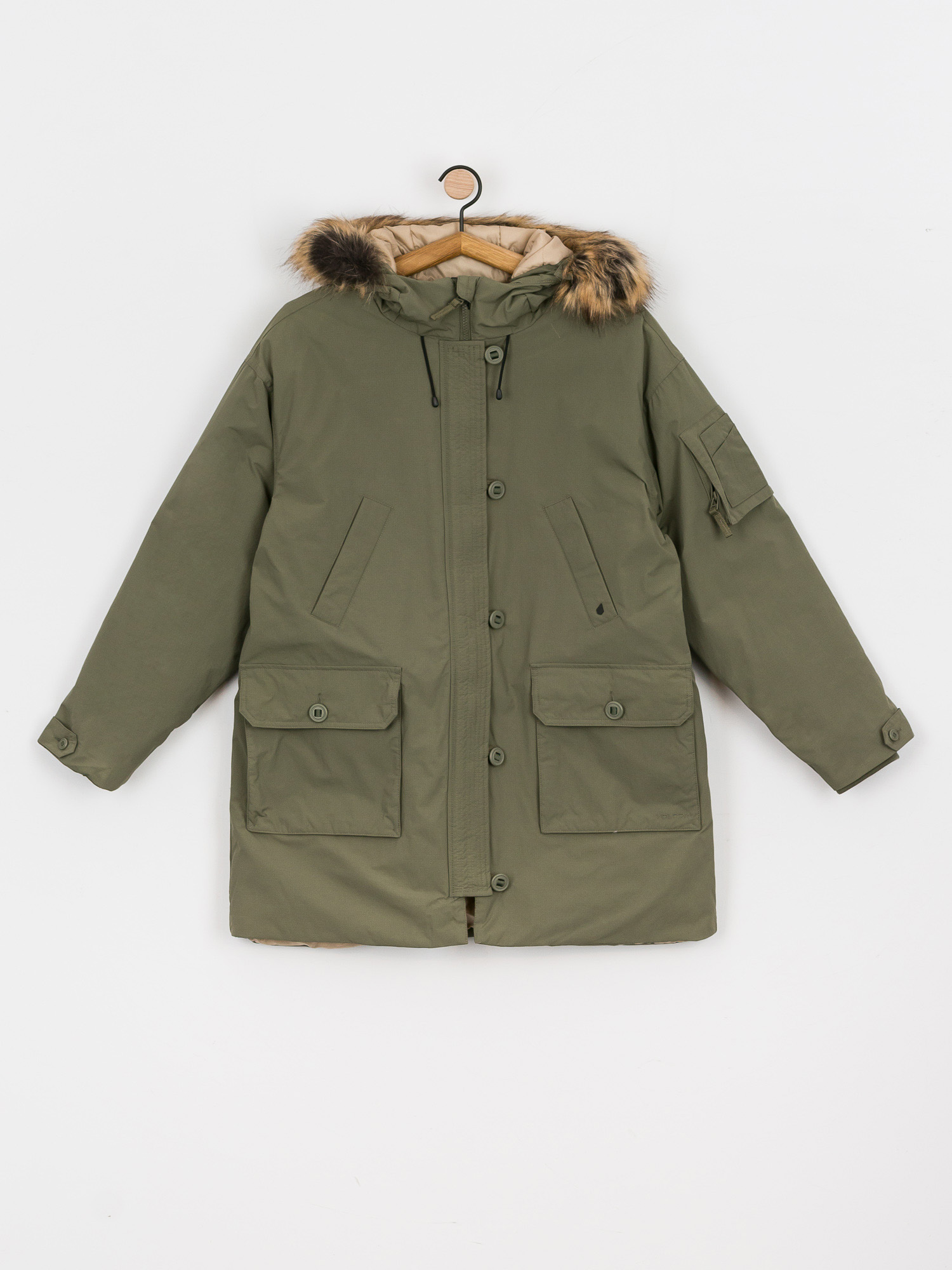 Bunda Volcom Warmer N Over 5K Parka Wmn (army green combo)