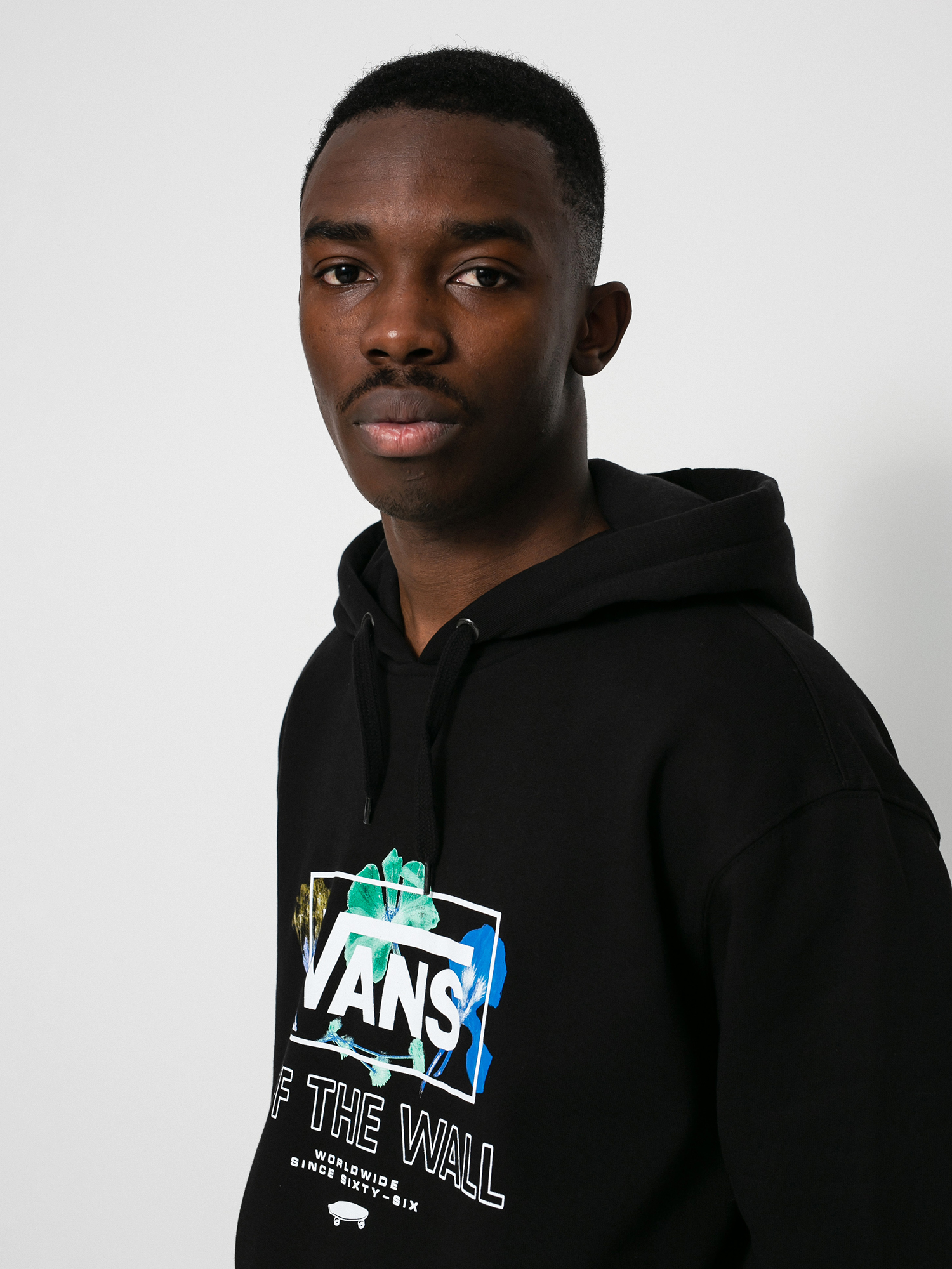 Mikina s kapucňou Vans Pressed Floral HD (black)