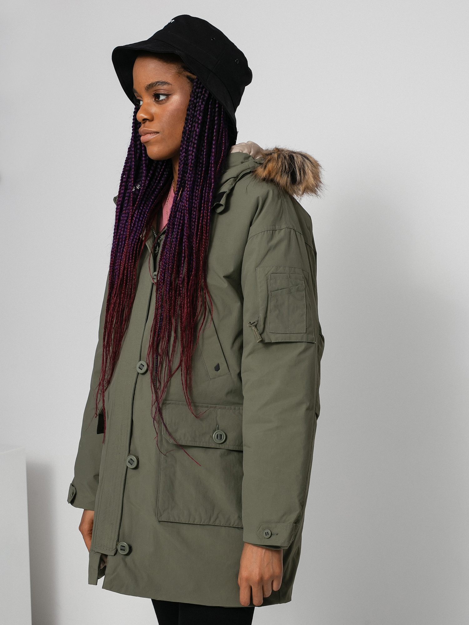 Bunda Volcom Warmer N Over 5K Parka Wmn (army green combo)