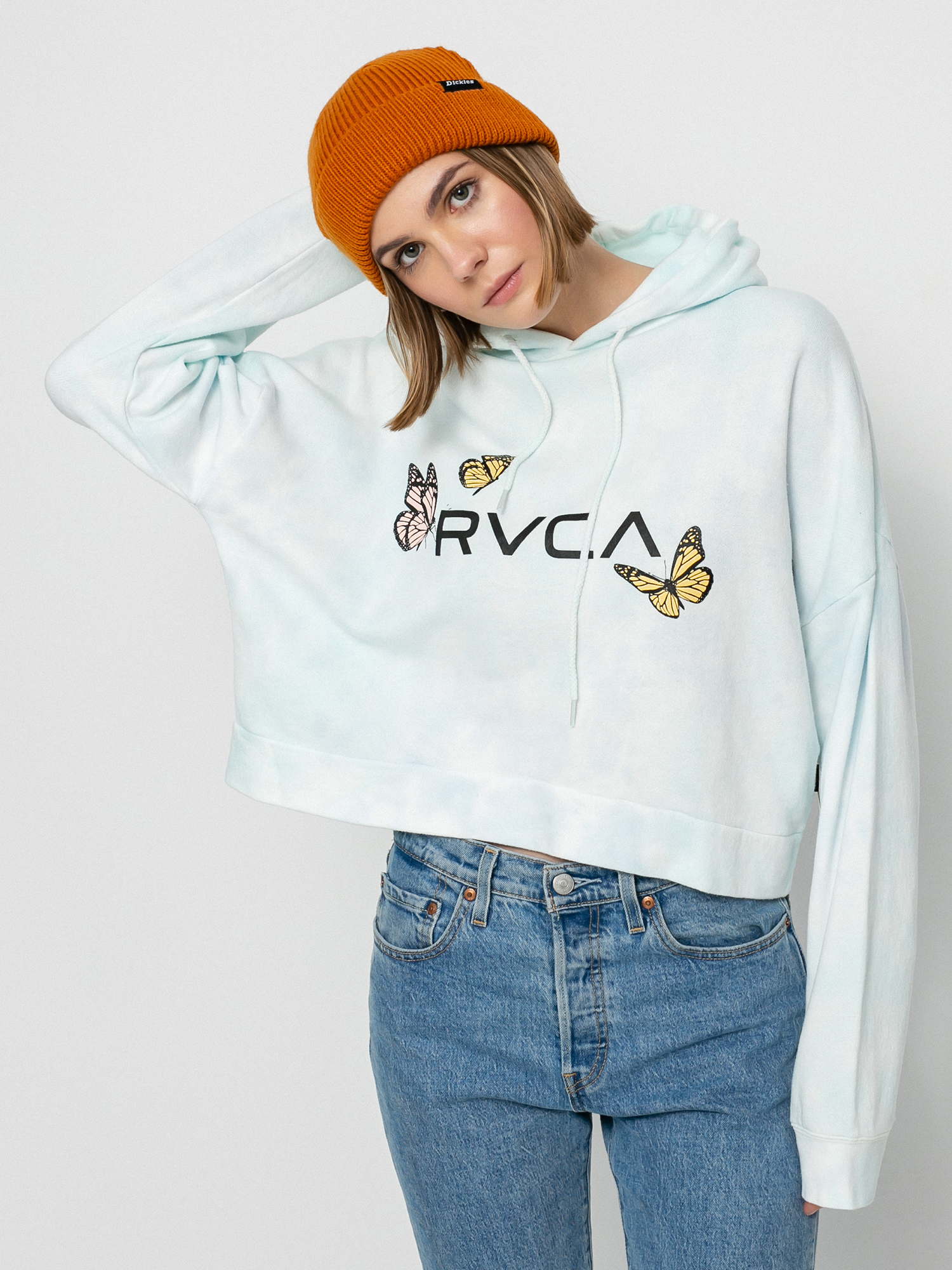 Mikina s kapucňou RVCA Big Rvca Venice HD Wmn (vintage white)