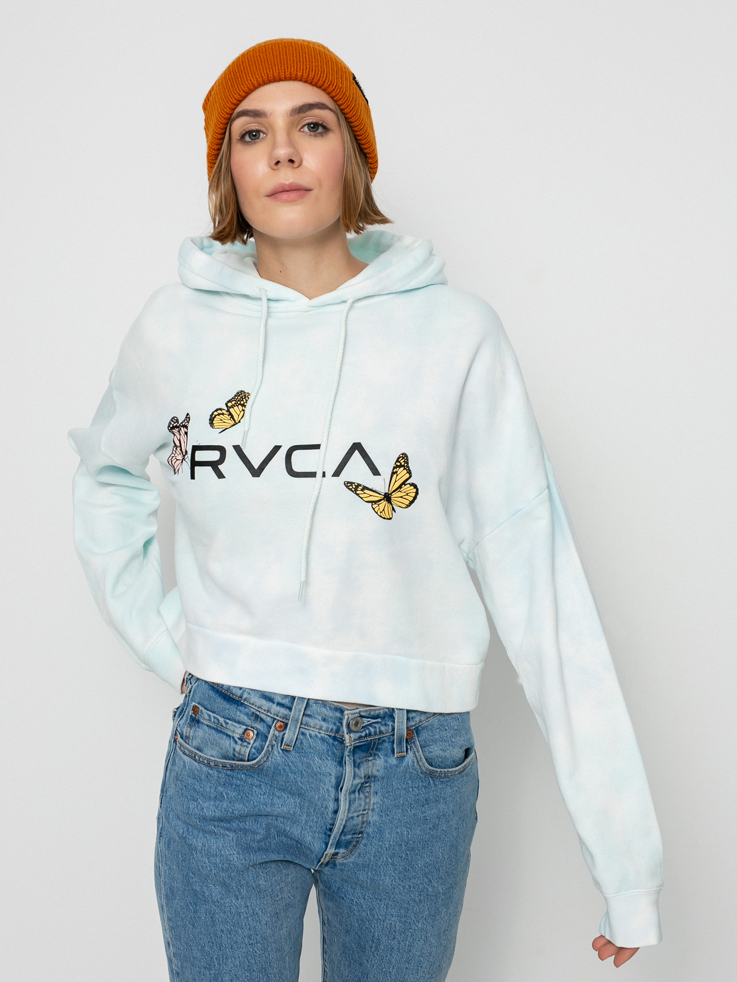 Mikina s kapucňou RVCA Big Rvca Venice HD Wmn (vintage white)