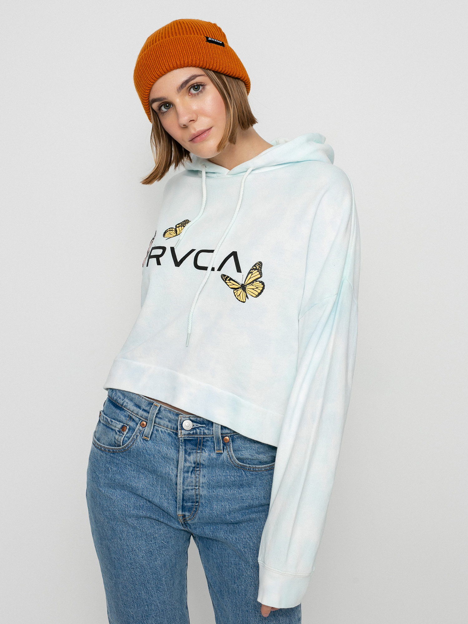 Mikina s kapucňou RVCA Big Rvca Venice HD Wmn (vintage white)