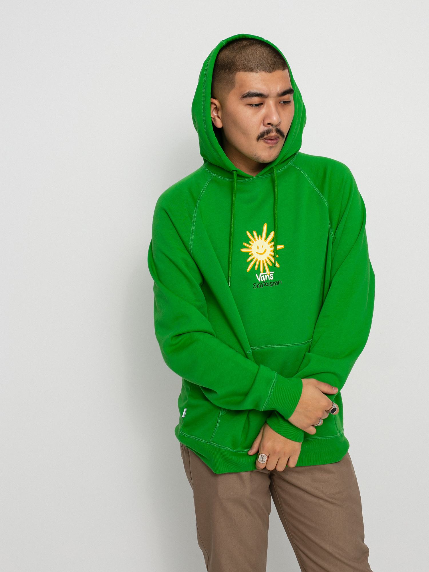 Mikina s kapucňou Vans X Skateistan Versa Standard HD (skateistan/green)