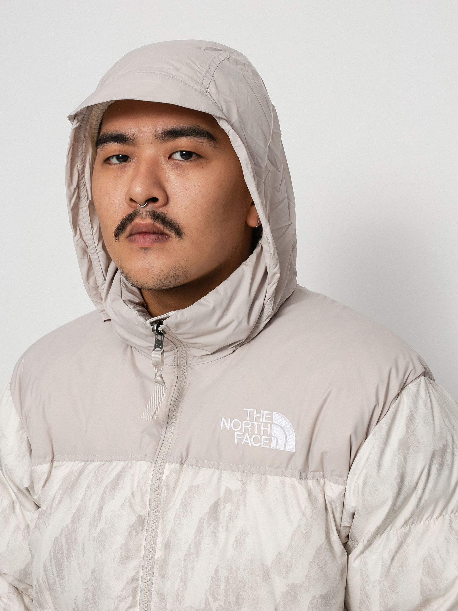 Bunda The North Face 1996 Retro Nuptse (silver grey wooden tiger print)