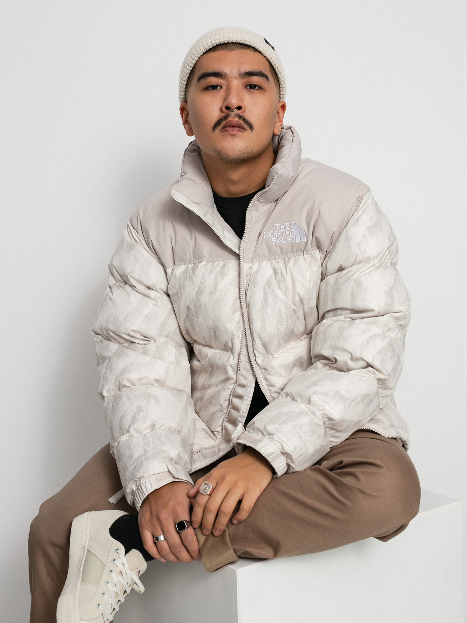 Bunda The North Face 1996 Retro Nuptse (silver grey wooden tiger print)
