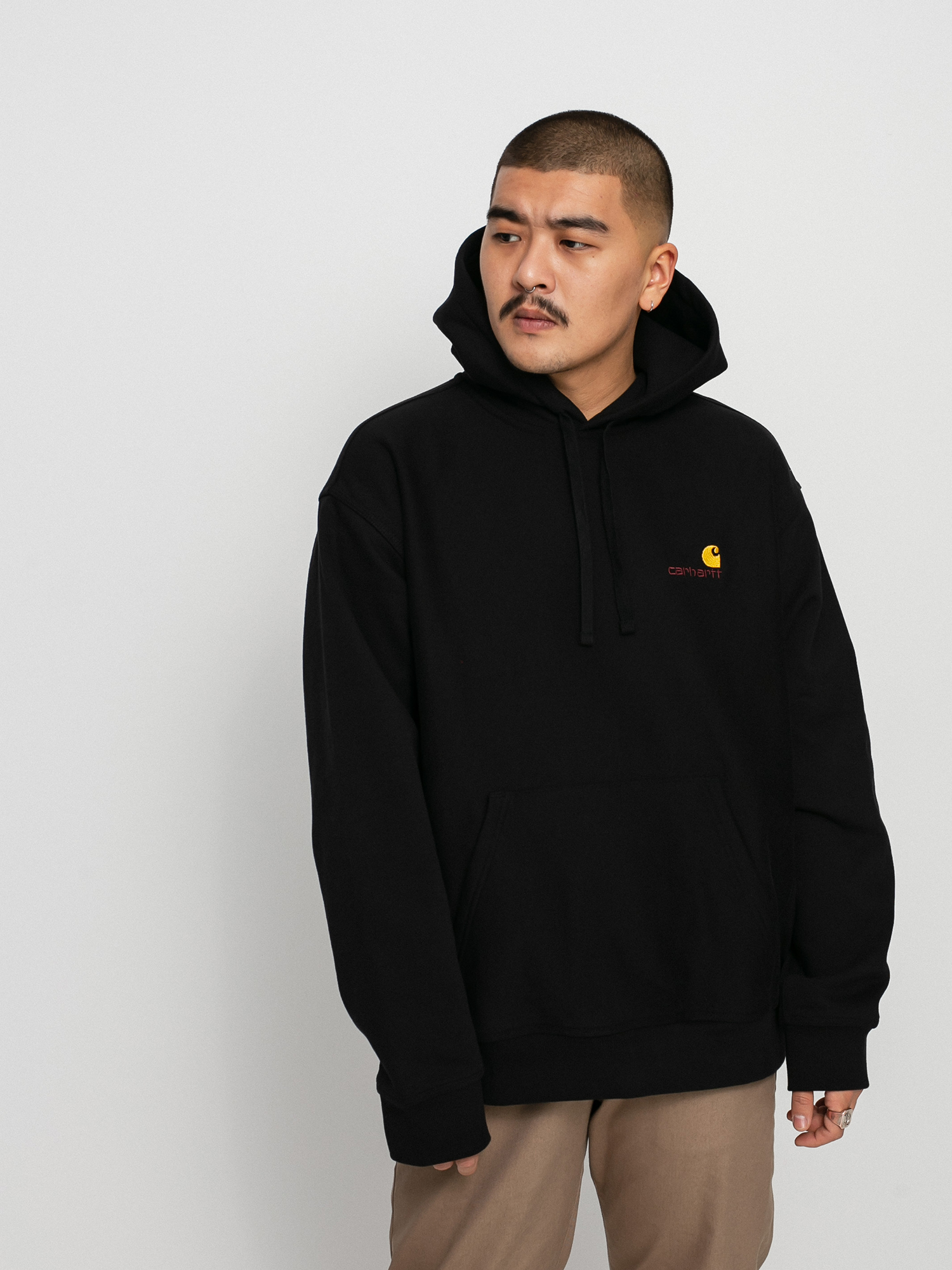 Mikina s kapucňou Carhartt WIP American Script HD (black)