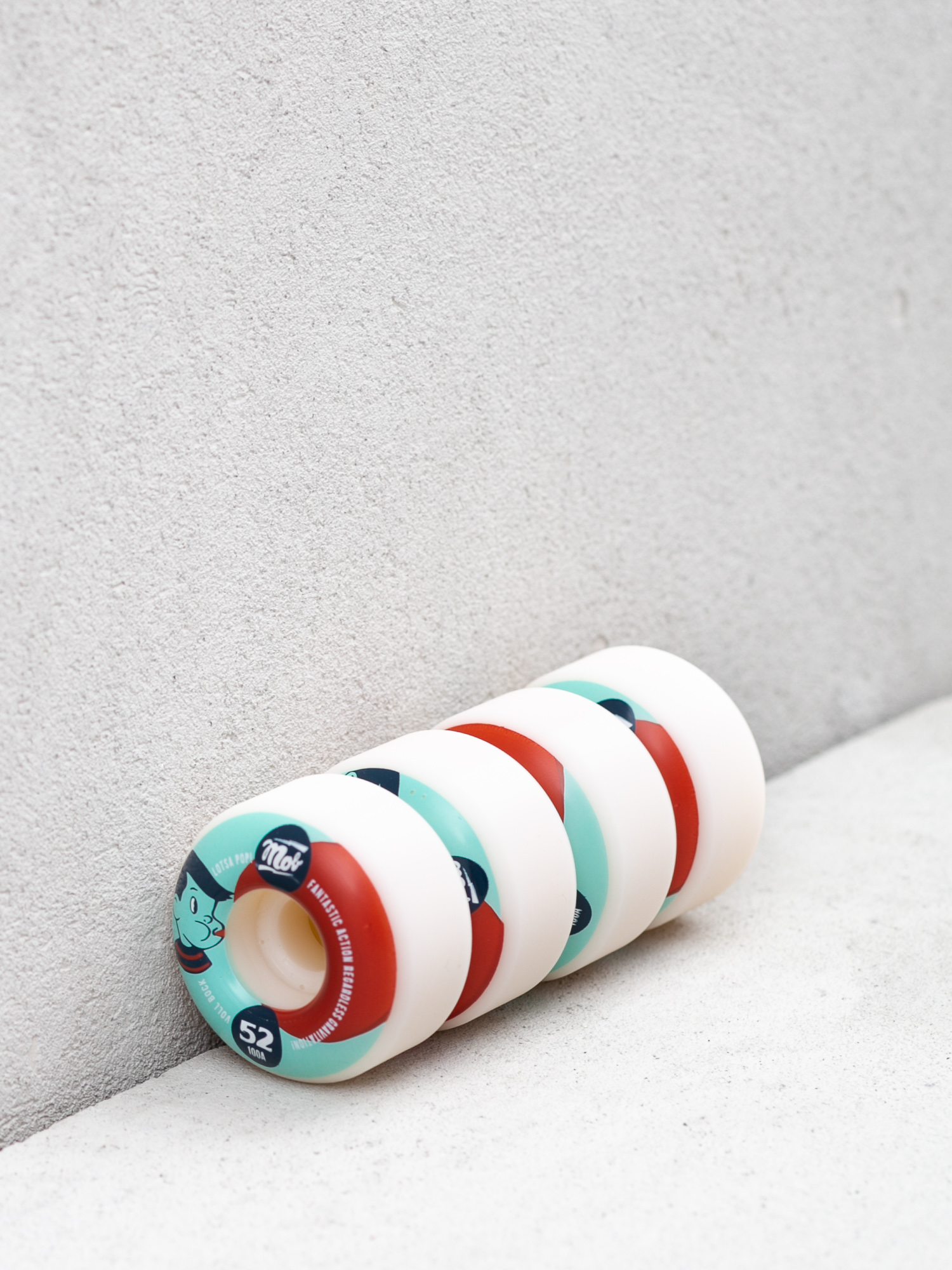 Kolieska Mob Skateboards Pop (teal/red)