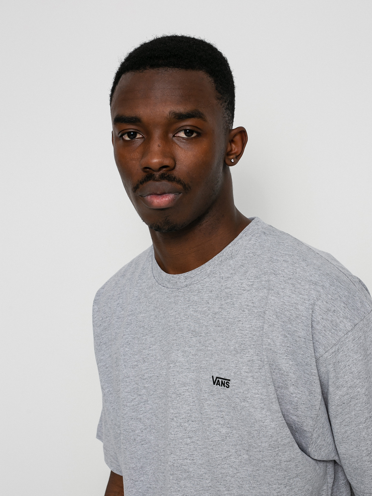 Tričko Vans Left Chest Logo (athletic heather/black)