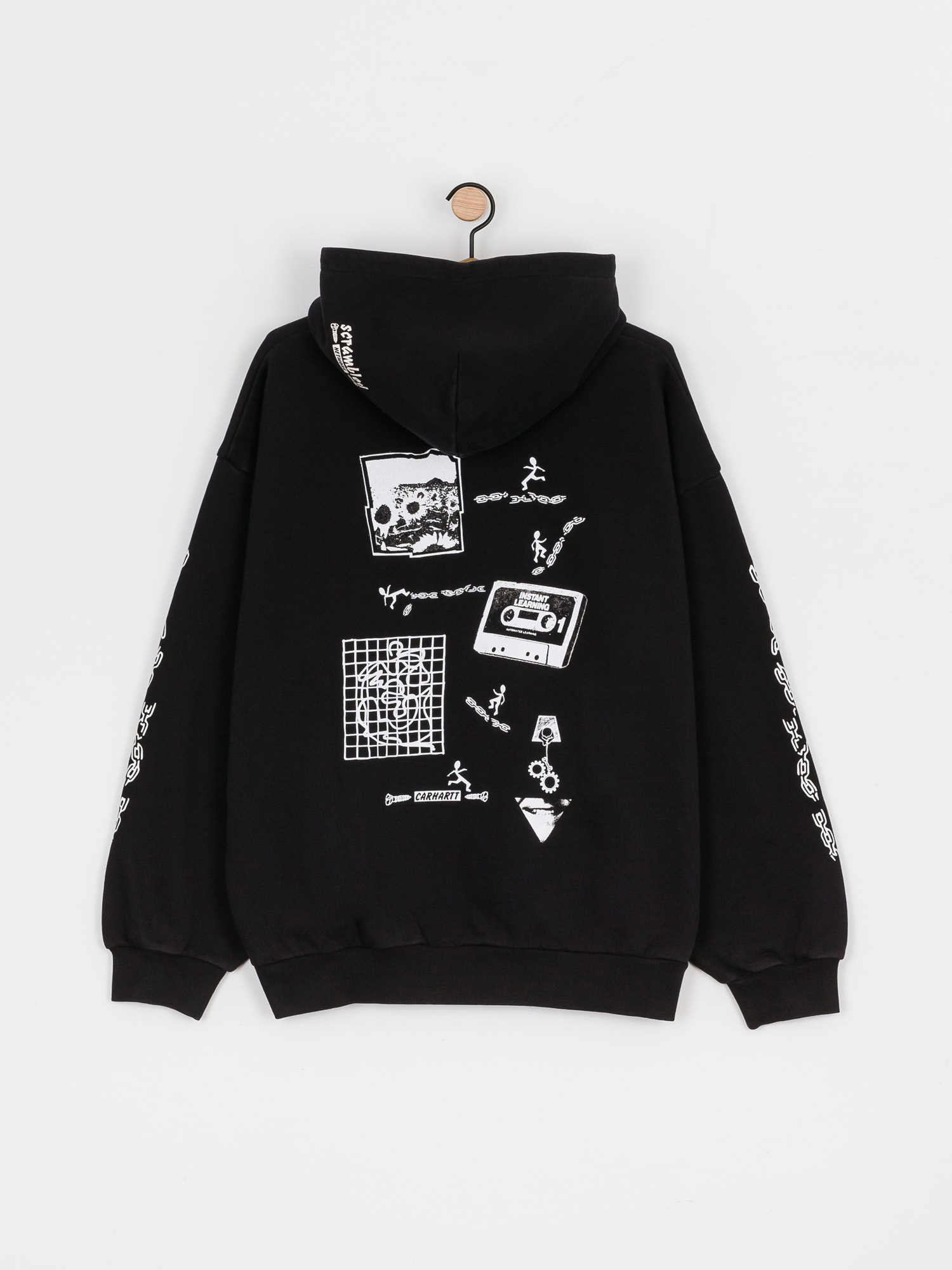 Mikina s kapucňou Carhartt WIP Scramble HD (black/white)