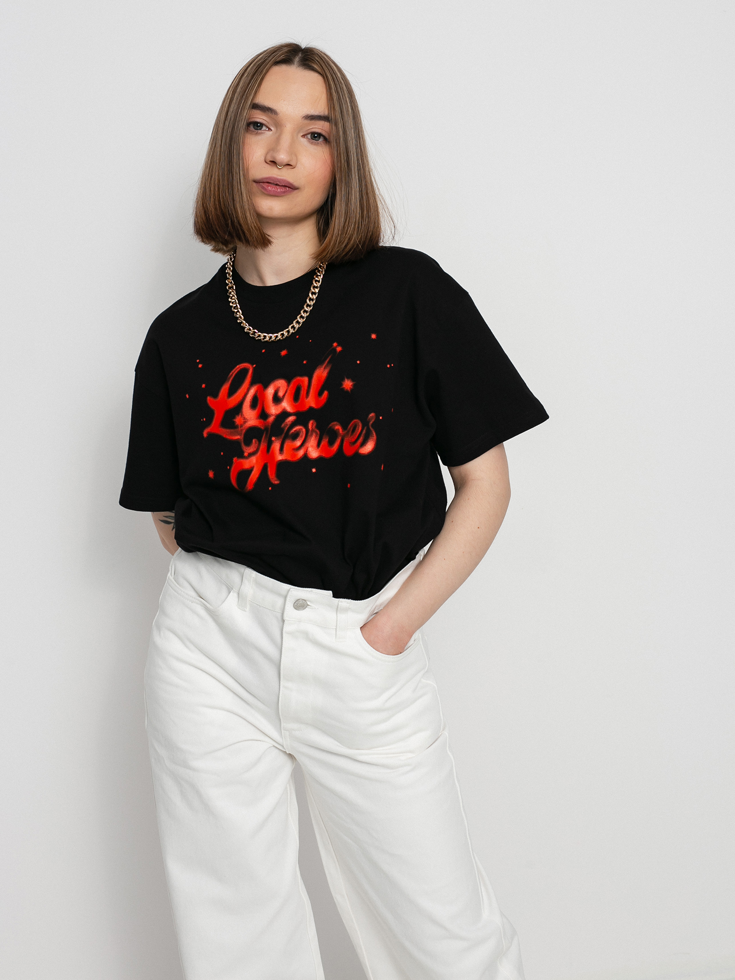 Tričko Local Heroes Lh Red Airbrush Oversized Wmn (black)