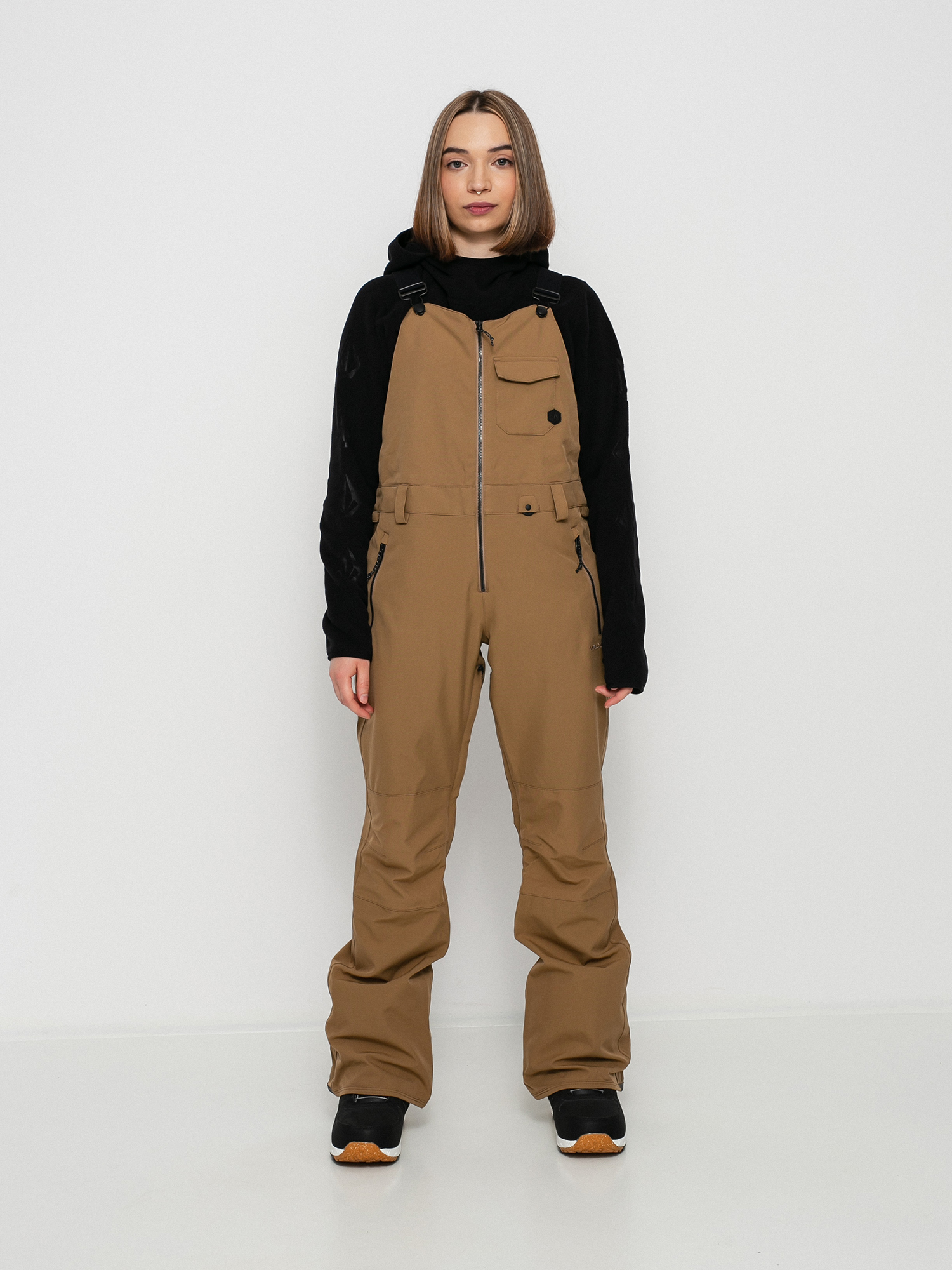 Dámske Snowboardové nohavice Volcom Swift Bib Overall (coffee)