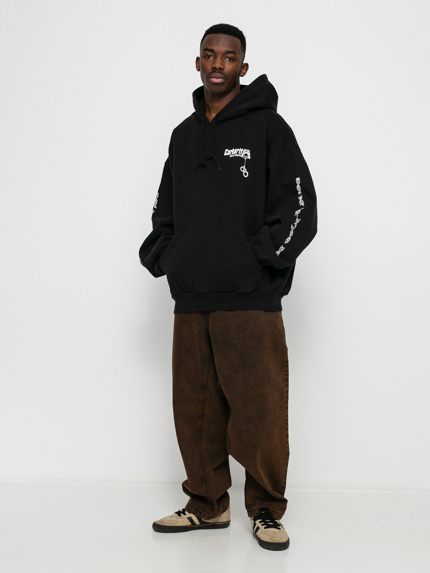 Mikina s kapucňou Carhartt WIP Scramble HD (black/white)