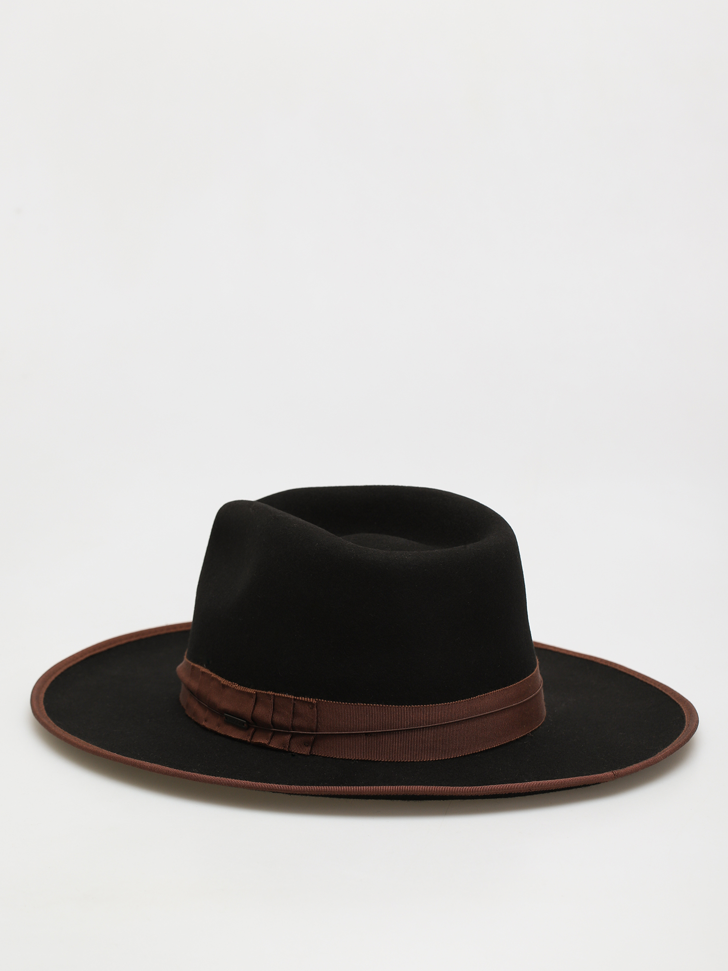 Klobúk Brixton Reno Fedora (black/brown)