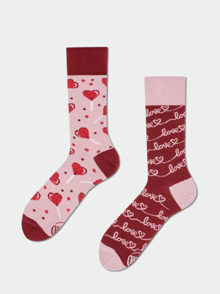 Ponožky Many Mornings Love Story (pink/burgundy)