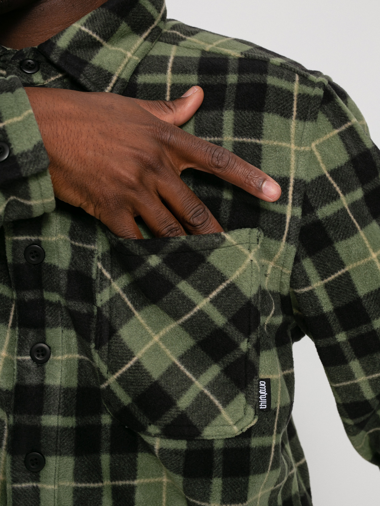 Pánska Košeľa ThirtyTwo Rest Stop Shirt (military)