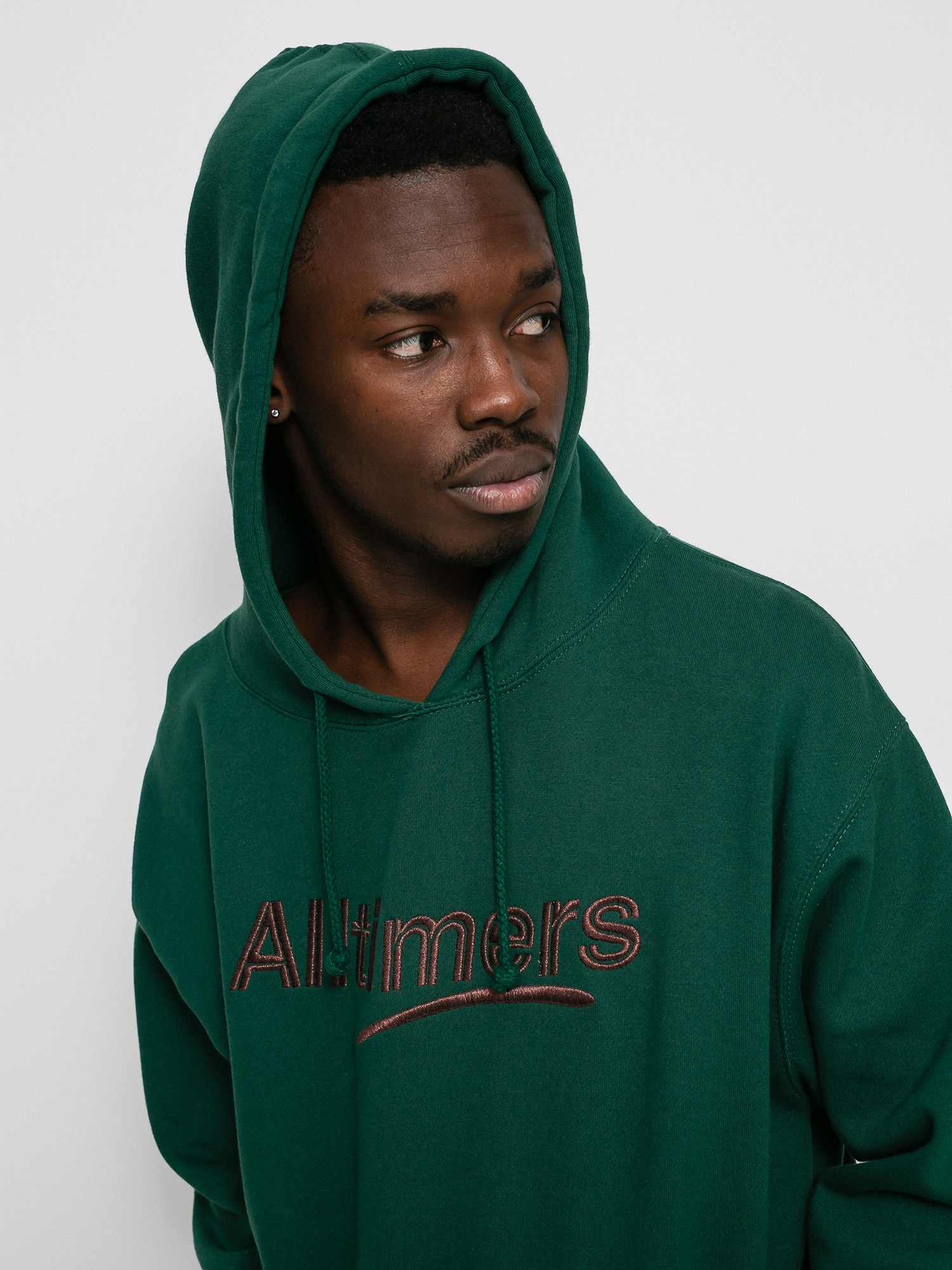 Mikina s kapucňou Alltimers Estate Embroidered HD (green/bronze)