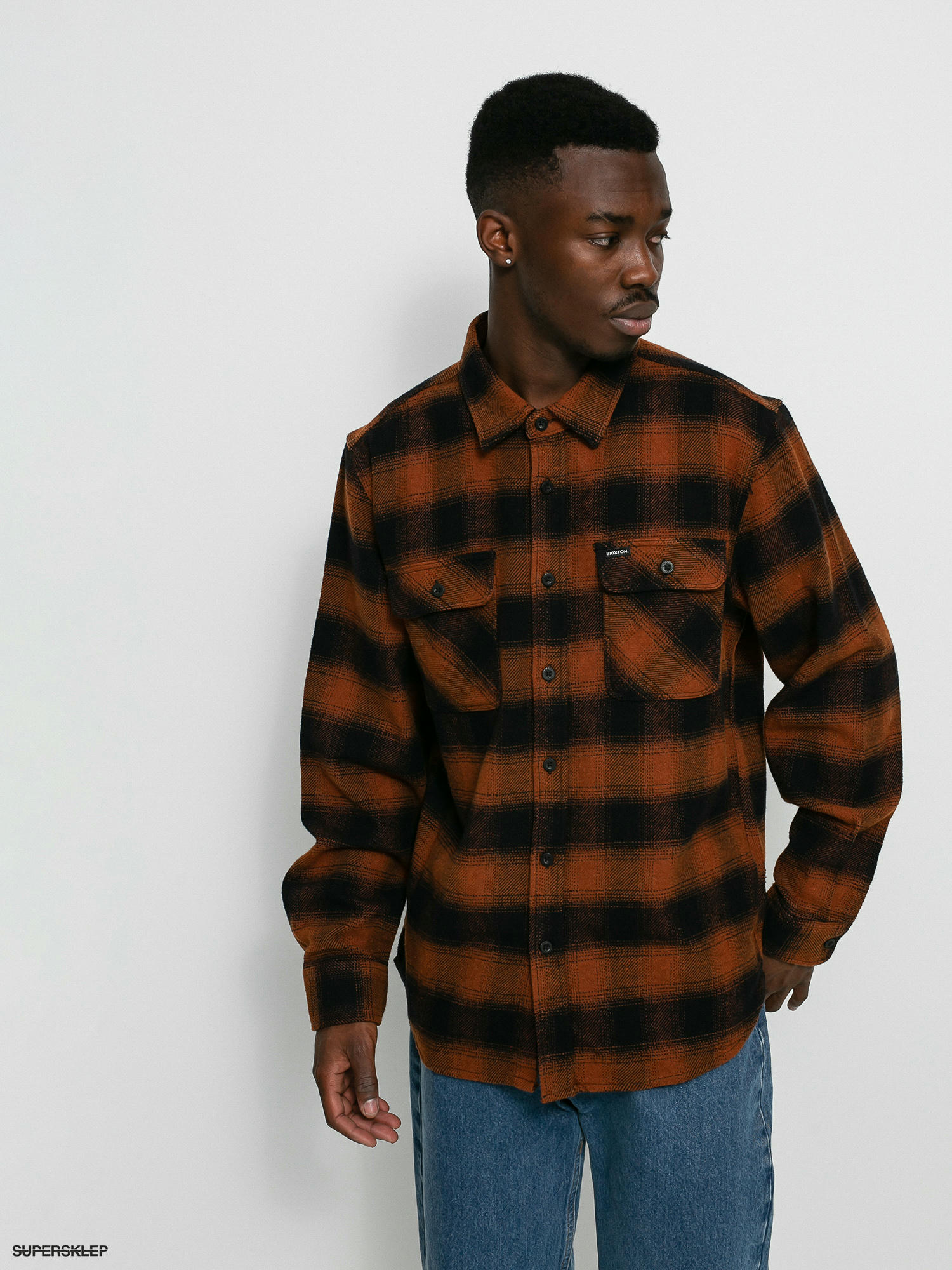 Košeľa Brixton Bowery Flannel Ls (burnt orange)