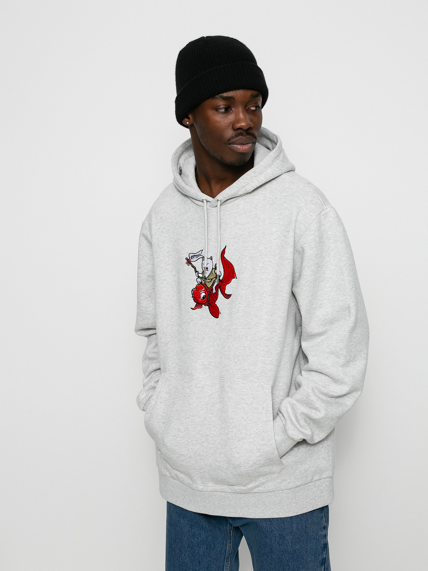 Mikina s kapucňou RipNDip Master Nermal San HD (ash heather)