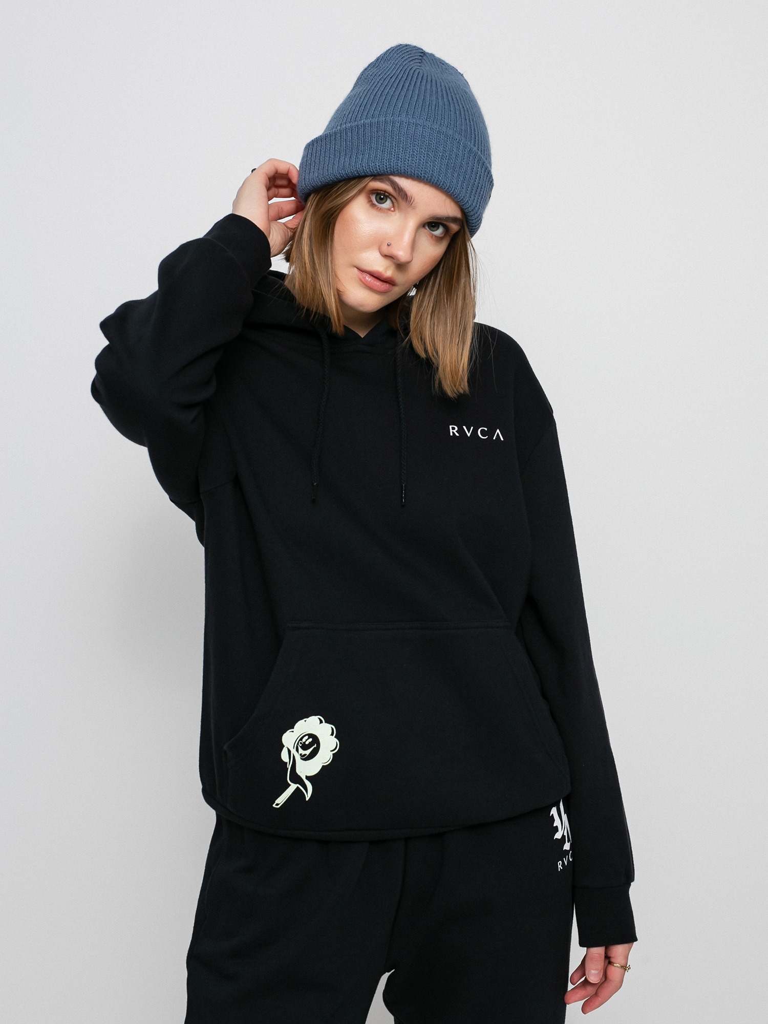 Mikina s kapucňou RVCA Mash Up HD Wmn (black)