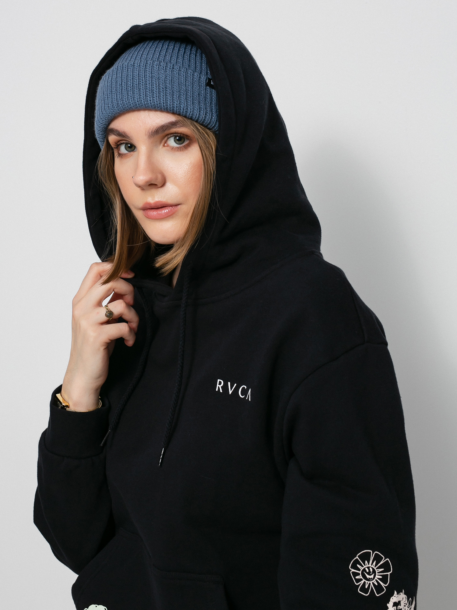 Mikina s kapucňou RVCA Mash Up HD Wmn (black)