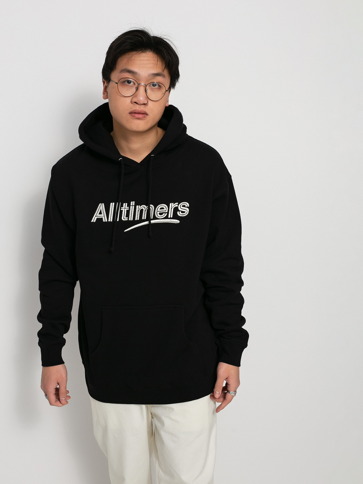 Mikina s kapucňou Alltimers Estate Embroidered HD (black/silver)