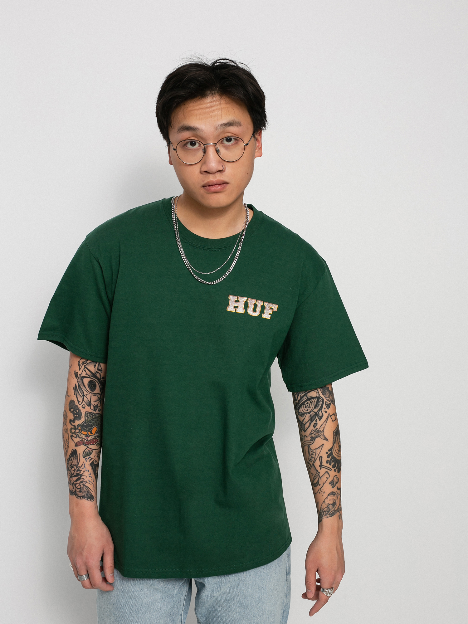 Tričko HUF X Playboy Vvs Logo (forest green)