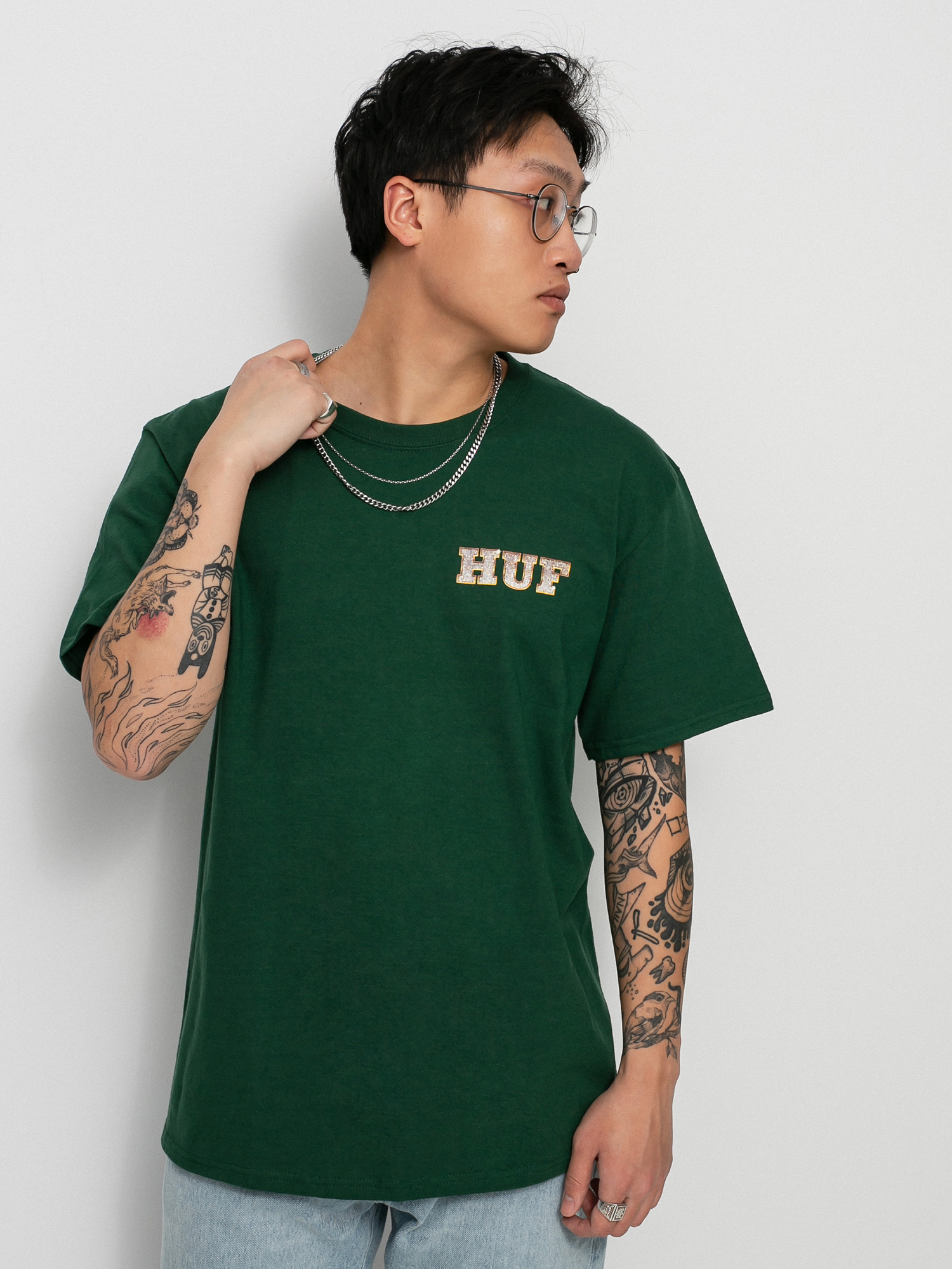 Tričko HUF X Playboy Vvs Logo (forest green)
