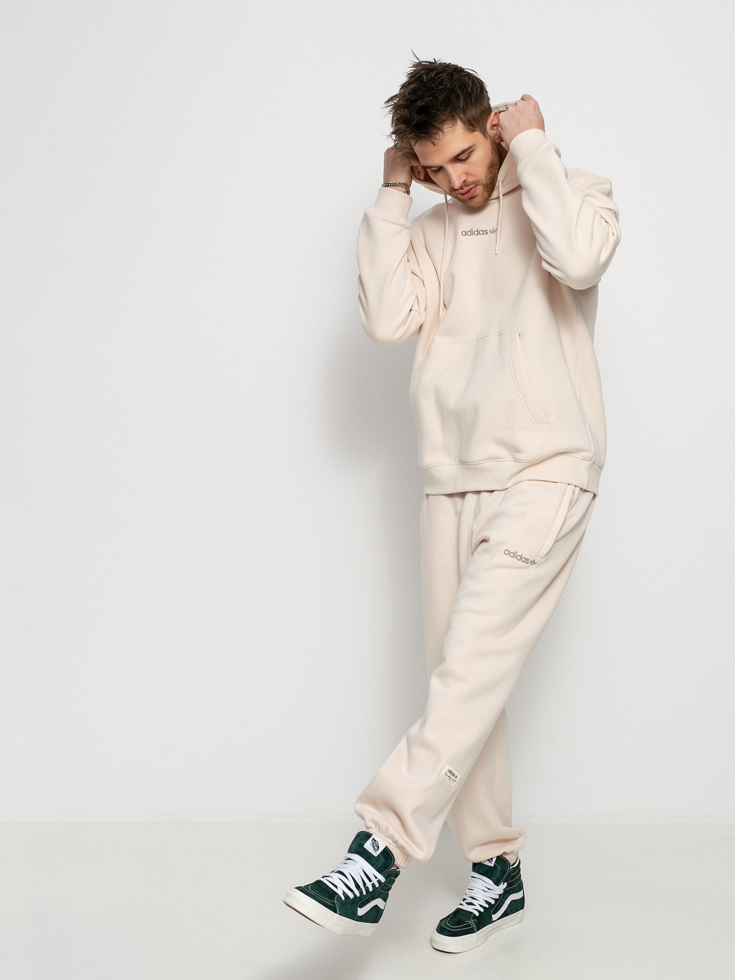 Nohavice adidas Originals TRF Linear (linen)