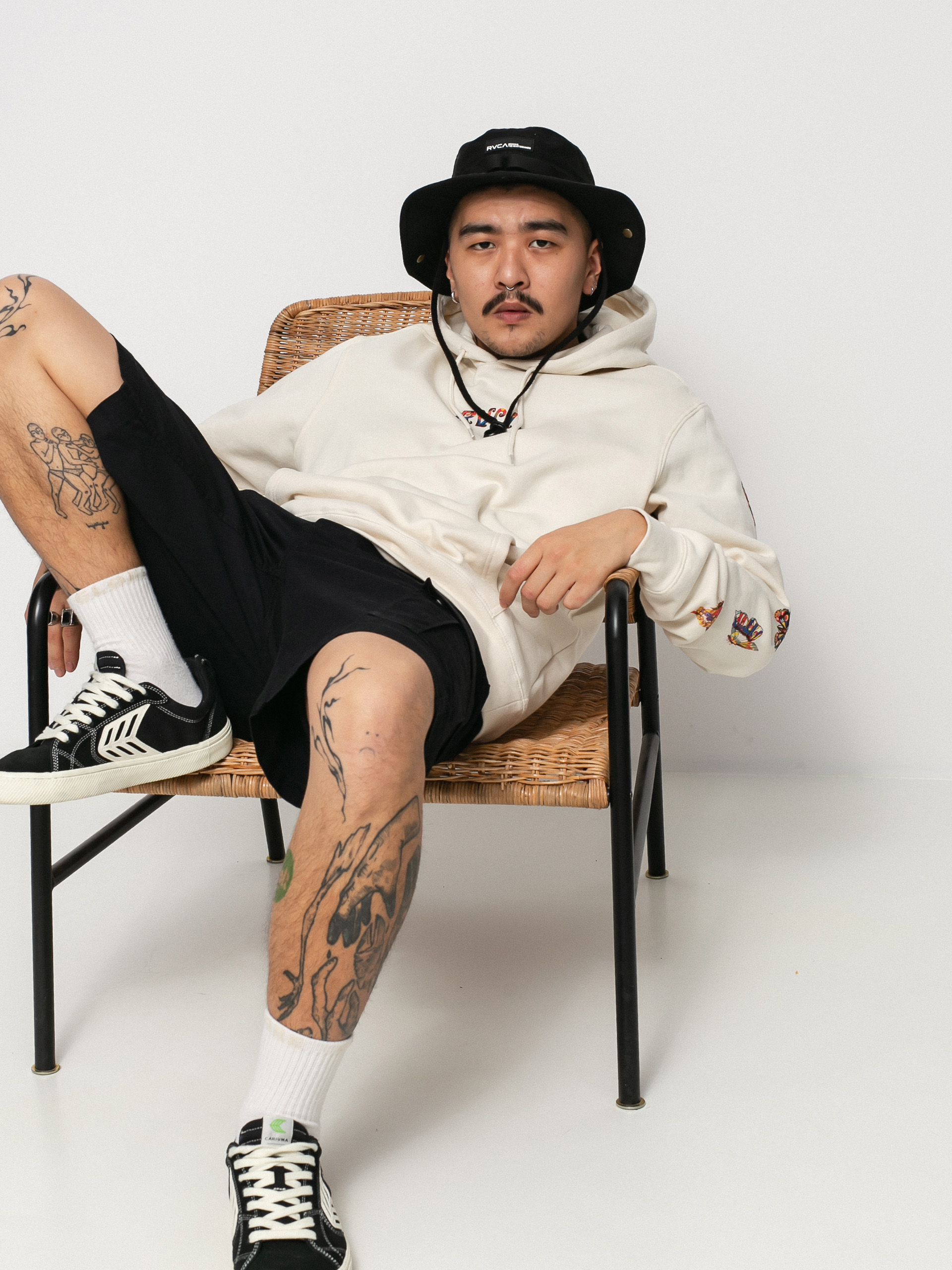 Mikina s kapucňou RVCA Mel G Butterfly HD (silver bleach)