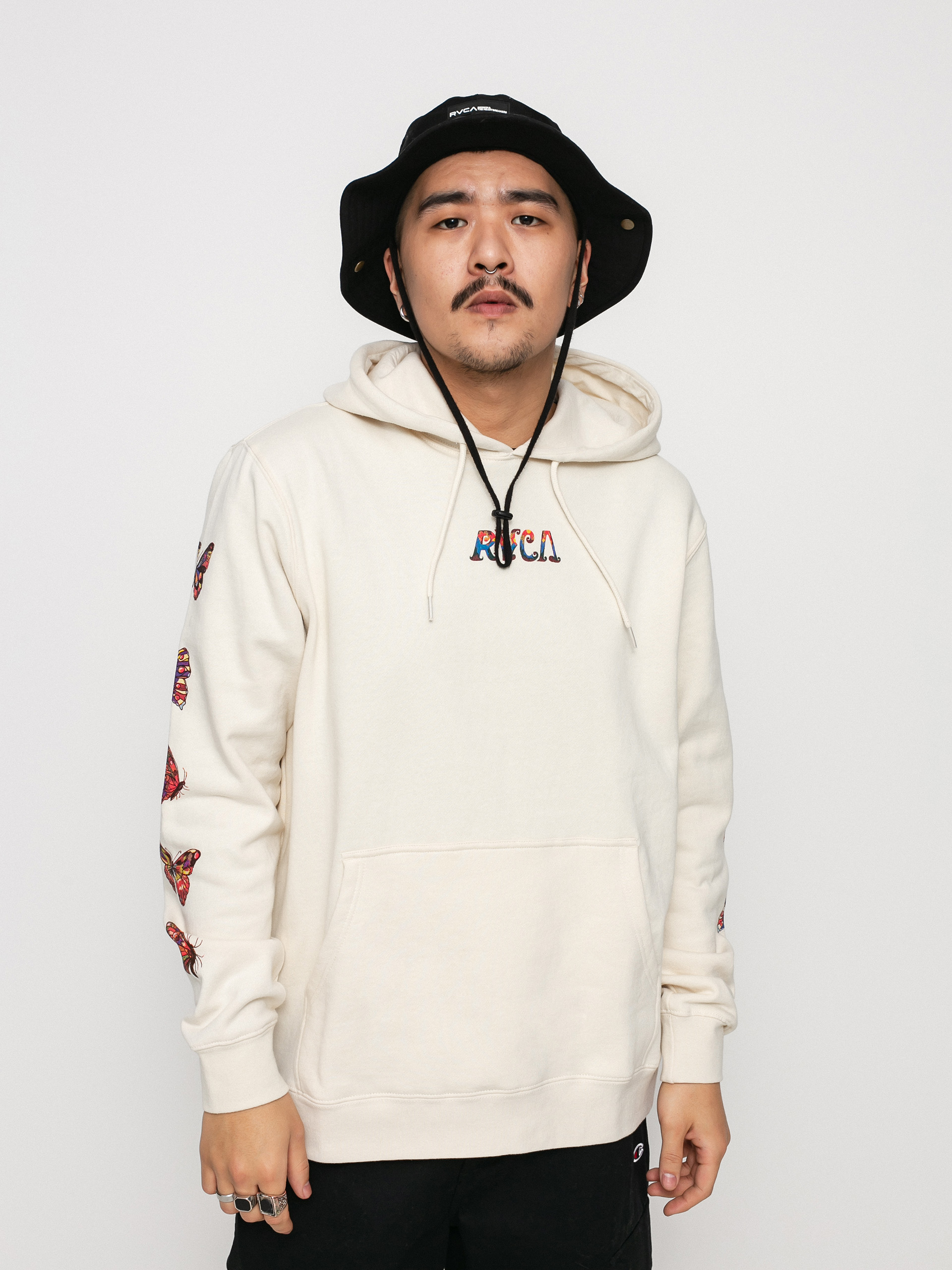 Mikina s kapucňou RVCA Mel G Butterfly HD (silver bleach)