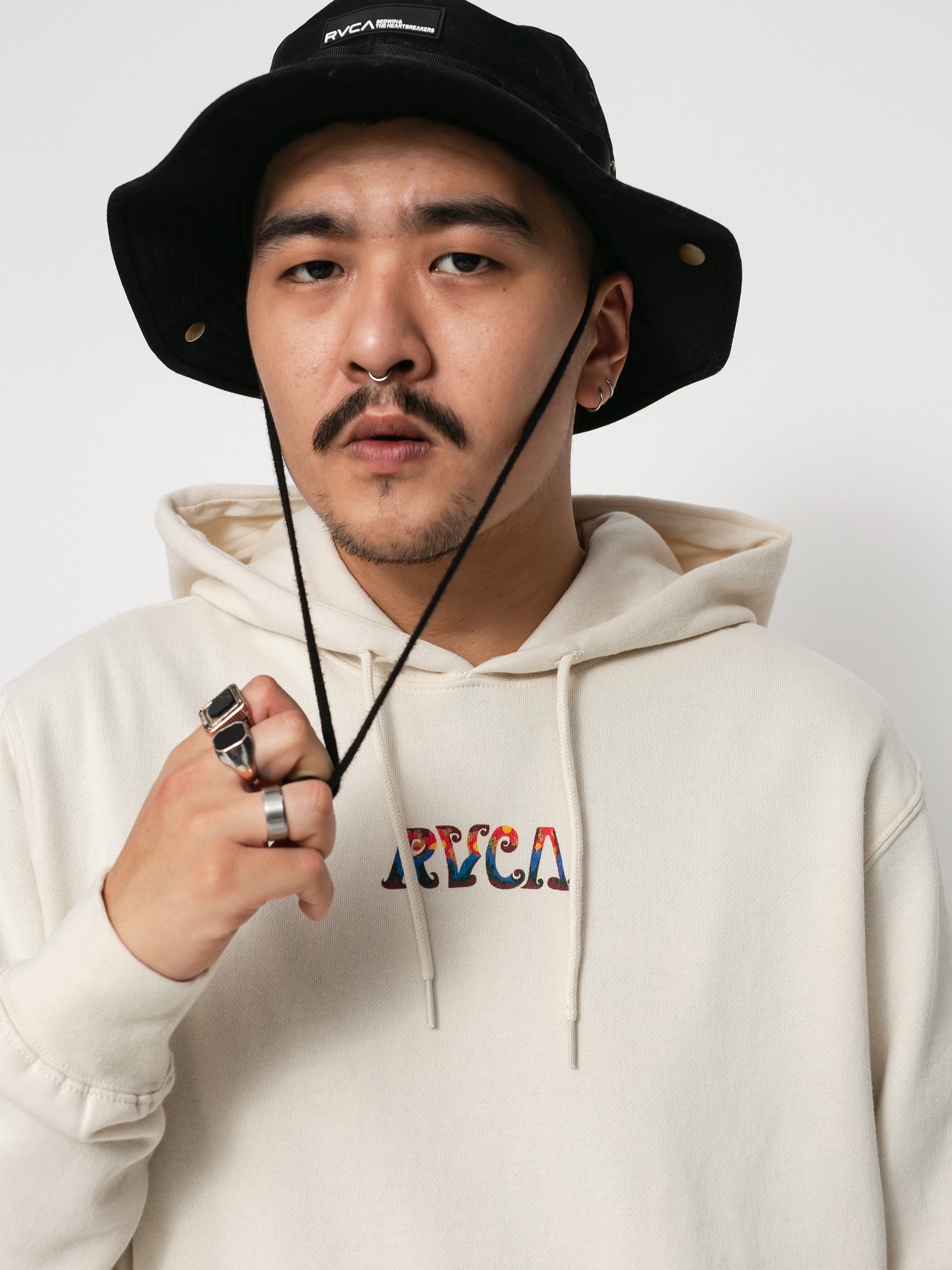 Mikina s kapucňou RVCA Mel G Butterfly HD (silver bleach)