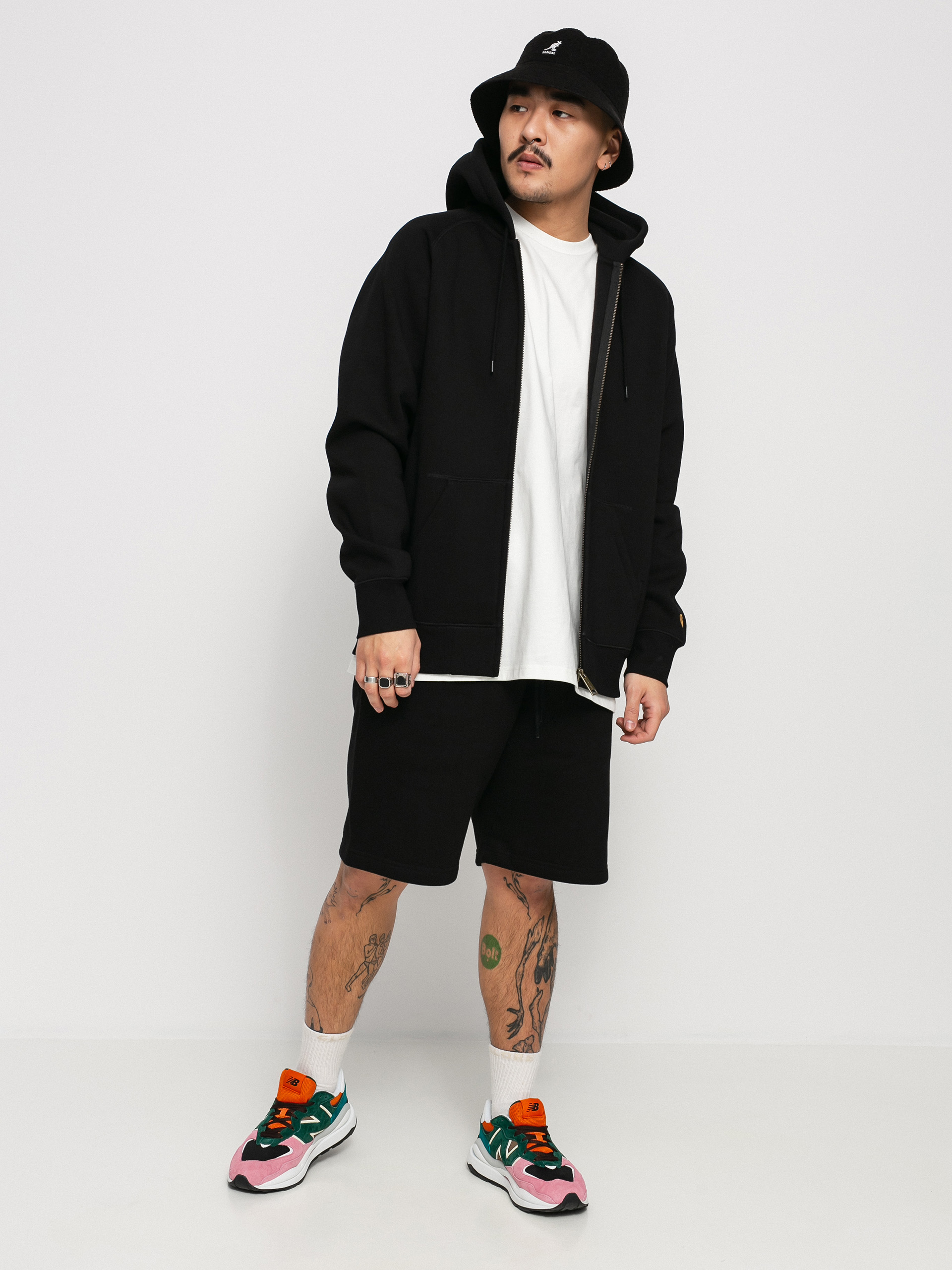 Mikina s kapucňou Carhartt WIP Hooded Chase Jacket (black/gold)