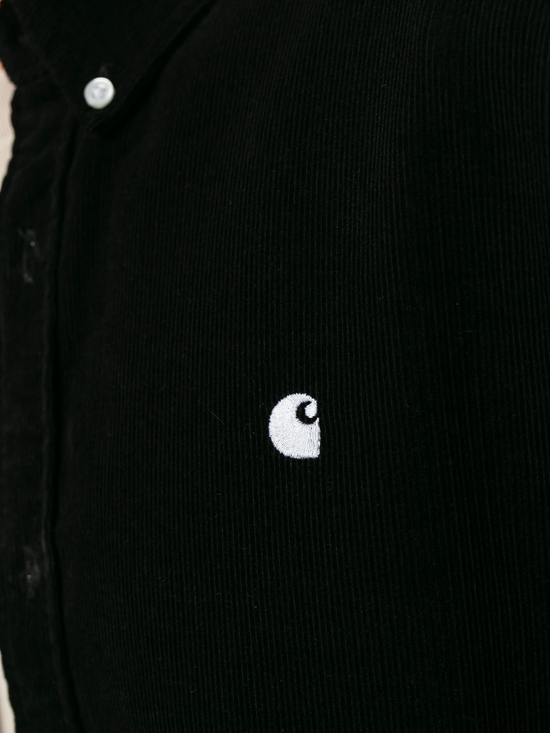 Košeľa Carhartt WIP Madison Fine Cord (black/white)